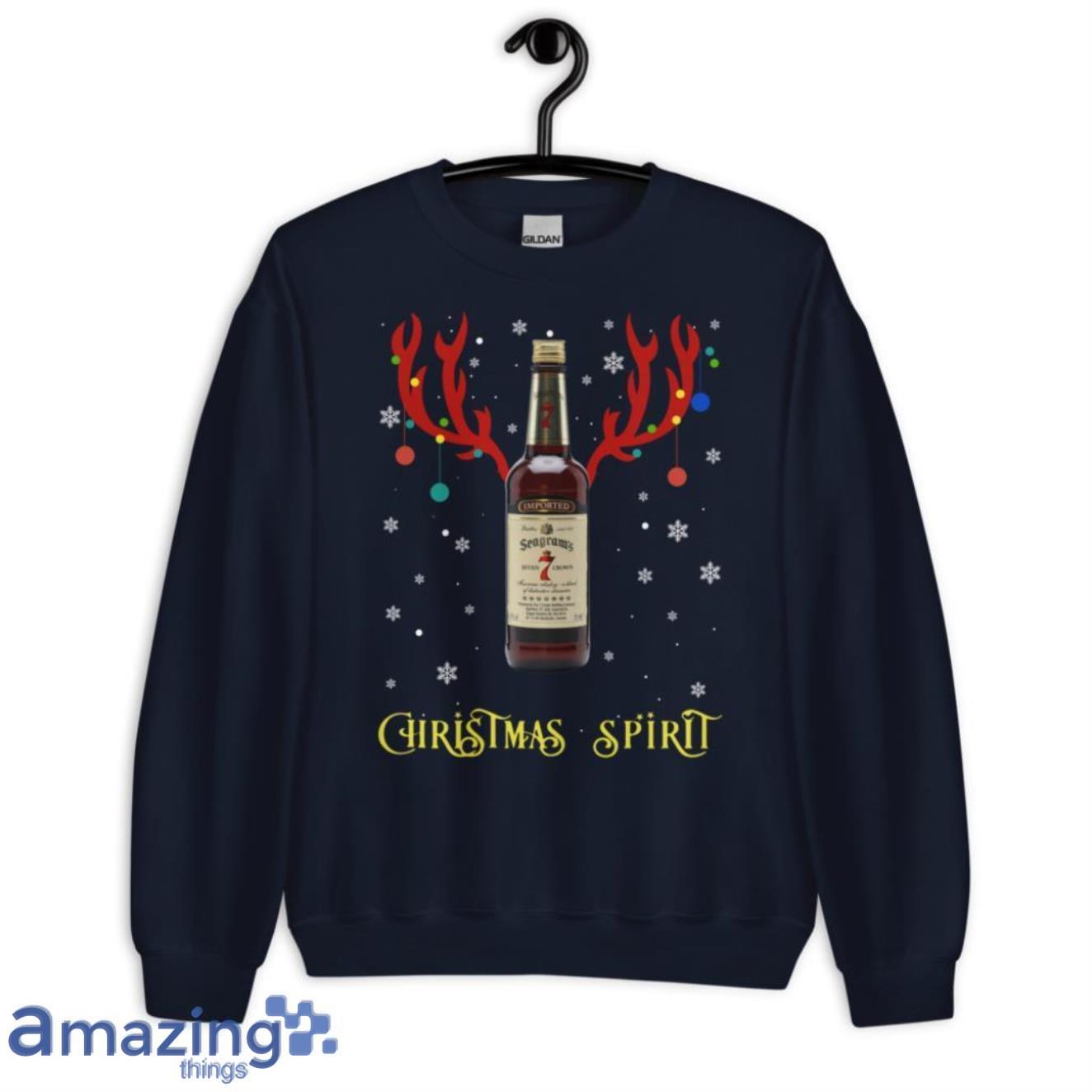 Christmas Spirit Reindeer Seagram’s 7 Crown Canadian Whisky Sweatshirt - G185 Crewneck Sweatshirt-1