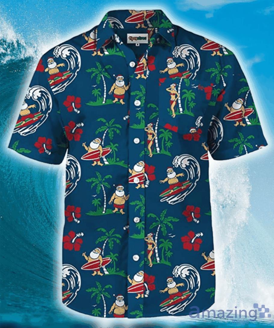 Surfing santa hawaiian deals shirt