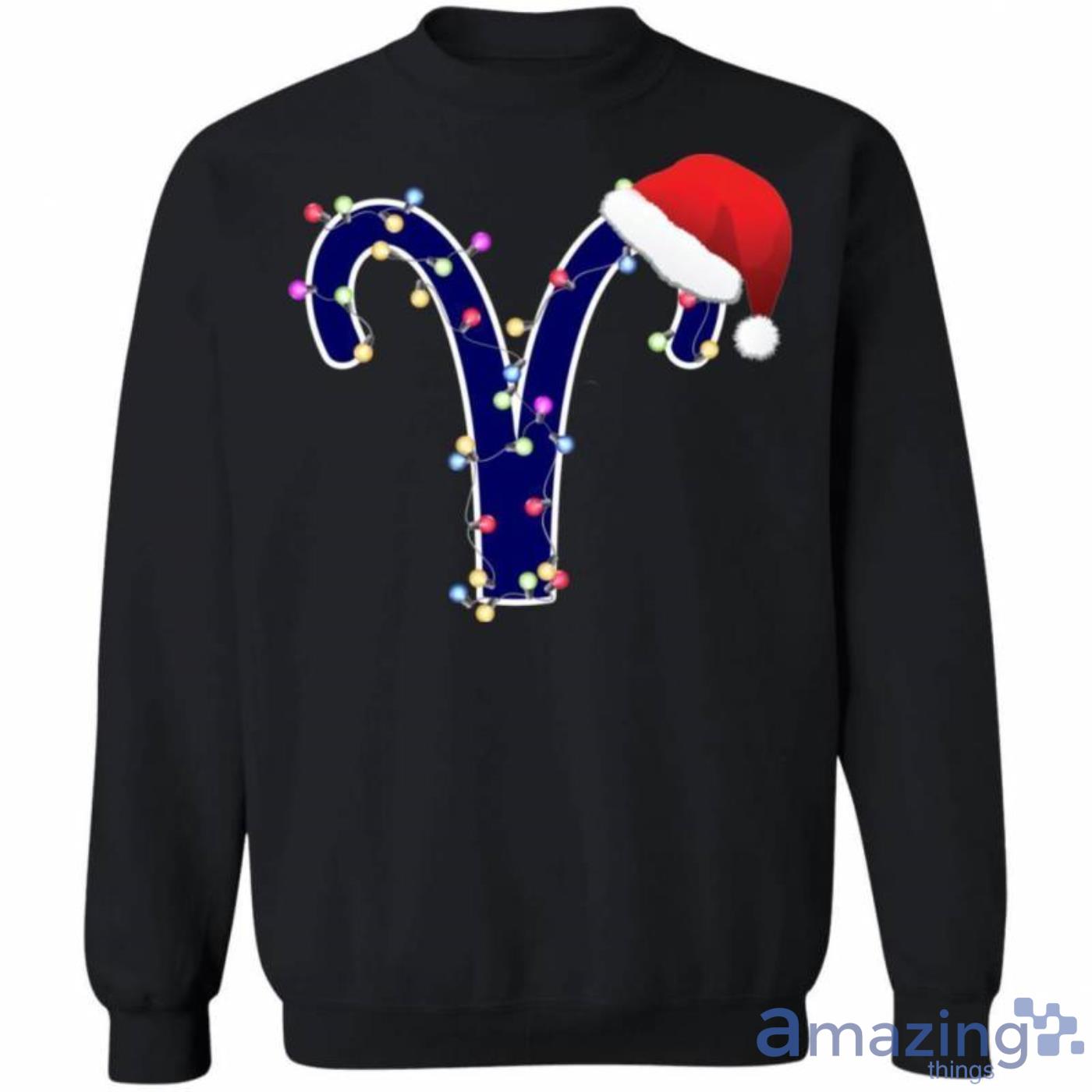 Christmas Sweater Aries Astrological Sign In Christmas Lights Christmas Sweatshirt Best Xmas Gifts Product Photo 1
