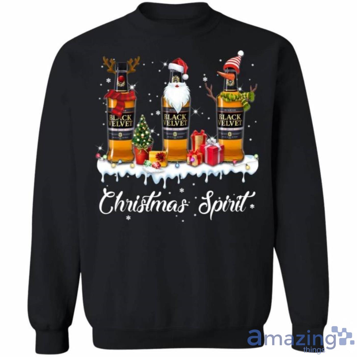 Christmas Sweater Black Velvet Christmas Spirit Whisky Christmas Sweatshirt Best Xmas Gifts Product Photo 1