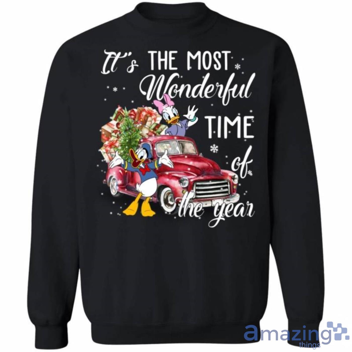Christmas Sweater Donald And Daisy The Most Wonderful Time Christmas Sweatshirt Best Xmas Gifts Product Photo 1