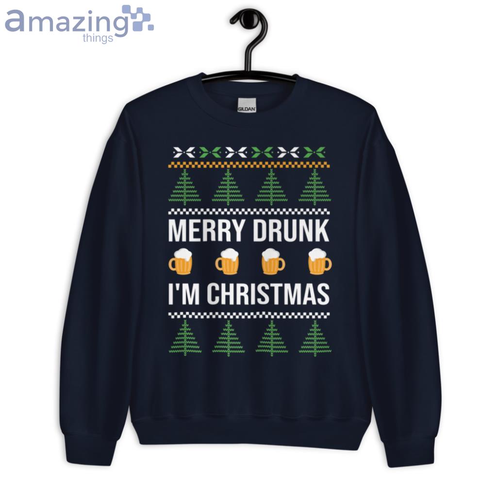 Christmas Sweater Santa Claus Merry Drunk I'm Christmas Premium Sweatshirts - 1-Unisex Crewneck Sweatshirt-1