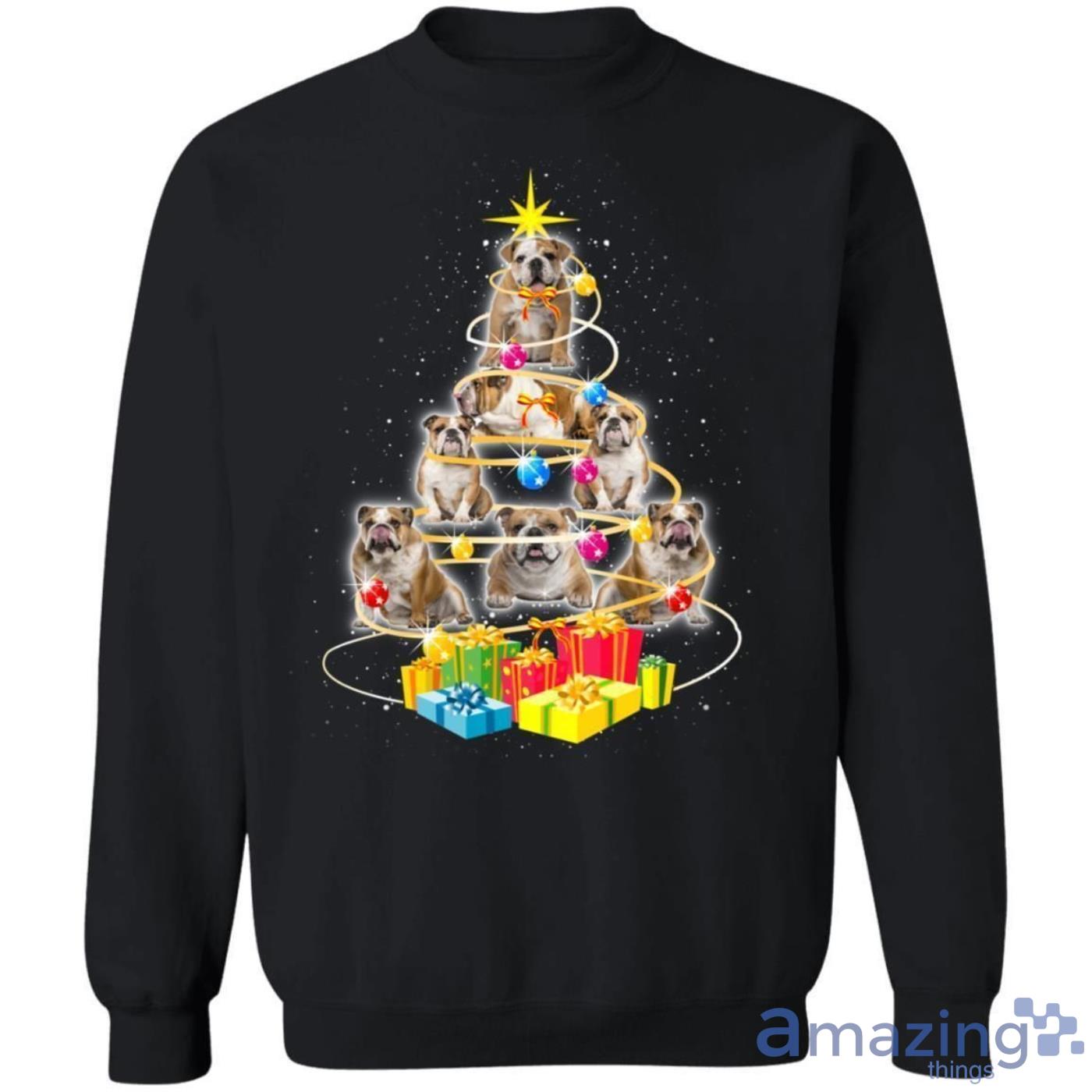 Christmas Tree Dog Sweater Bulldog Christmas Sweatshirt Product Photo 1
