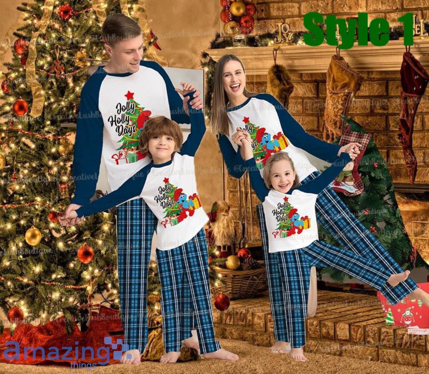 Christmas Tree Jolly Holly Days Matching Family Pajamas Product Photo 1