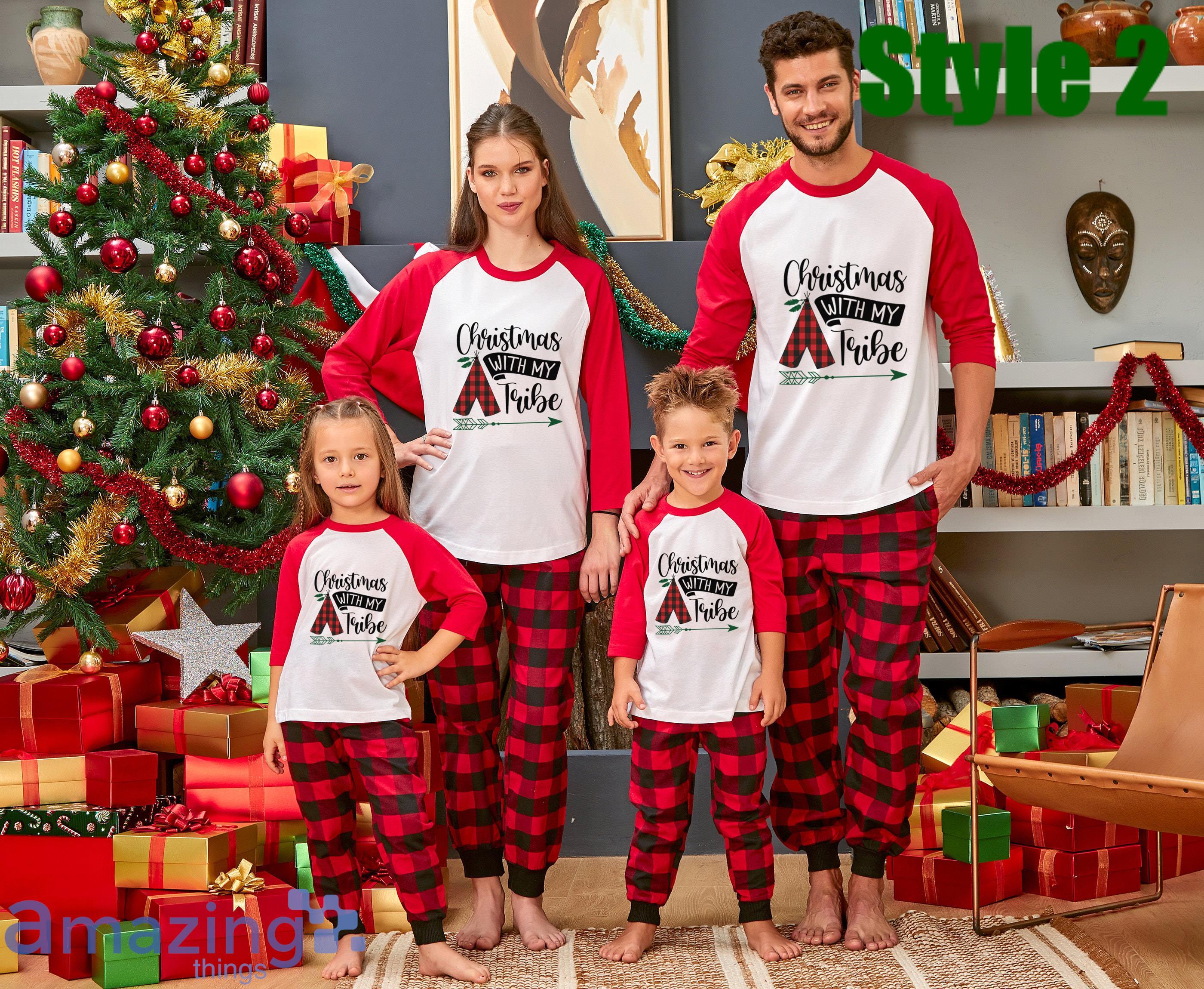Christmas With My Tribe Merry Christmas Matching Family Pajamas Product Photo 2