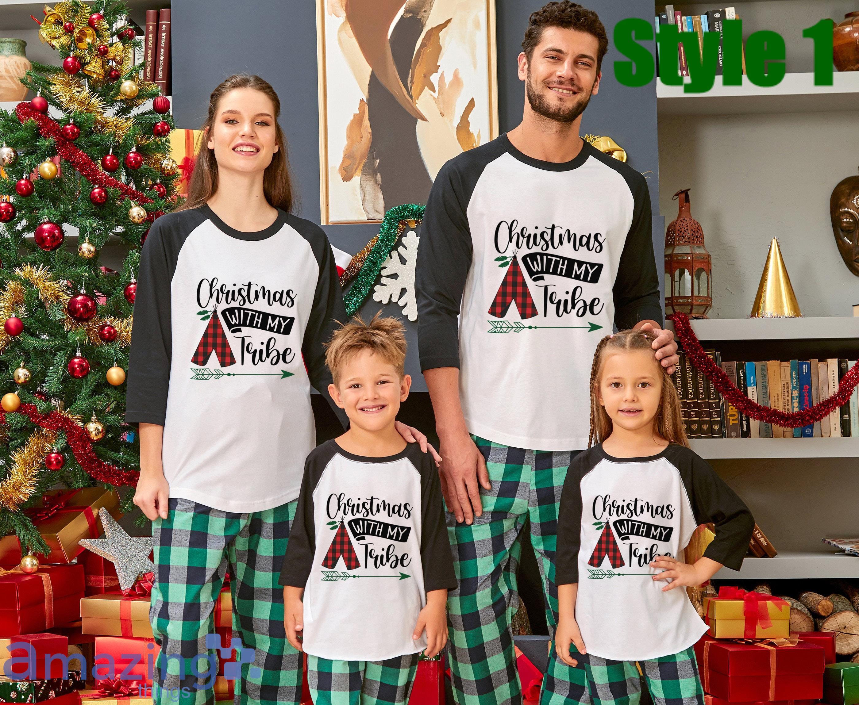 Christmas With My Tribe Merry Christmas Matching Family Pajamas Product Photo 1