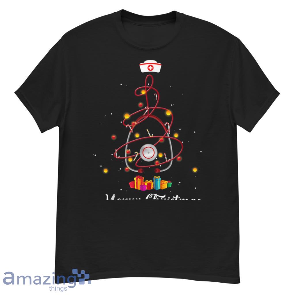 Christmas Xmas Stethoscope Nurse Christmas Scrub Women Christmas Shirt image Christmas Xmas Stethoscope Nurse Christmas Scrub Women Christmas Shirt - G500 Men’s Classic T-Shirt