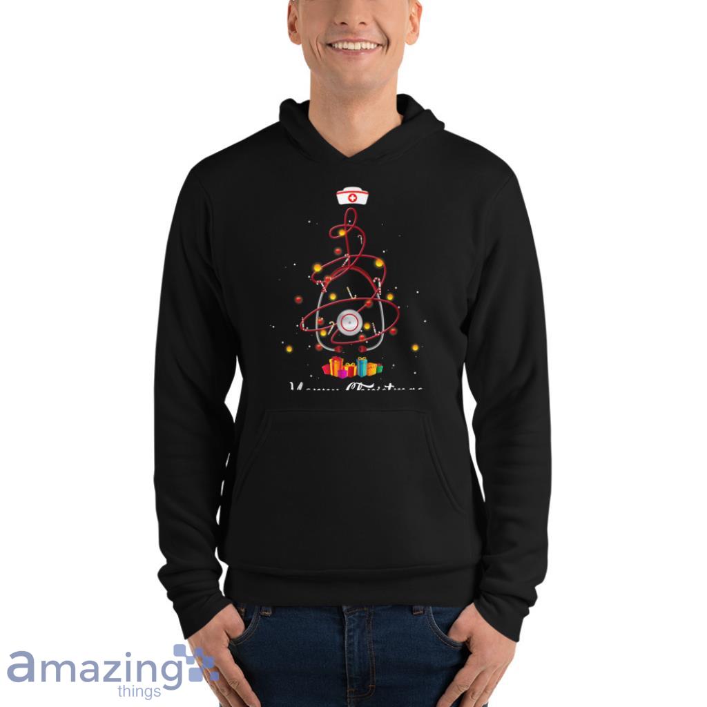 Christmas Xmas Stethoscope Nurse Christmas Scrub Women Christmas Shirt image Christmas Xmas Stethoscope Nurse Christmas Scrub Women Christmas Shirt - Unisex Fleece Pullover Hoodie