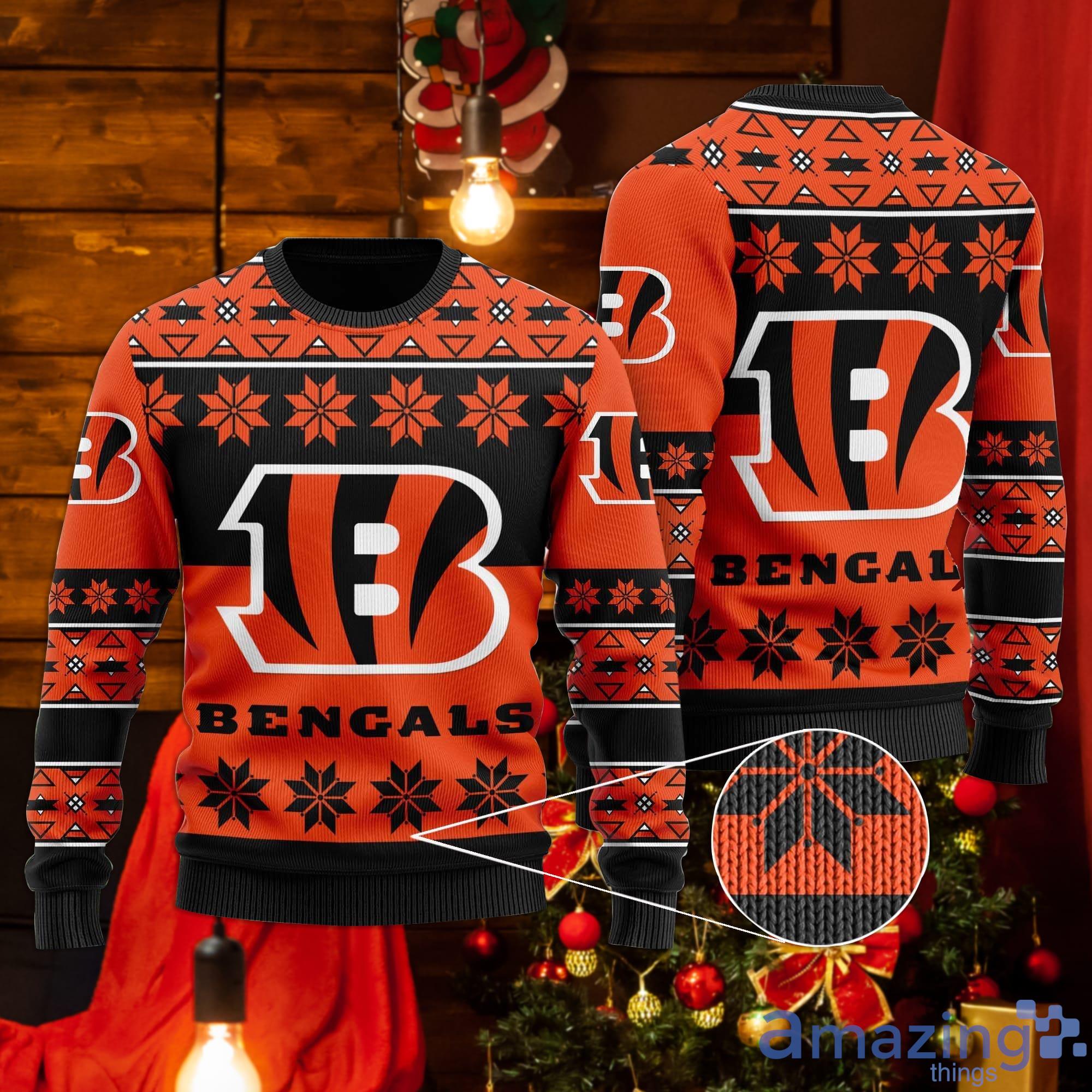 Cincinnati Bengals Snowflakes Pattern Ugly Christmas Sweater