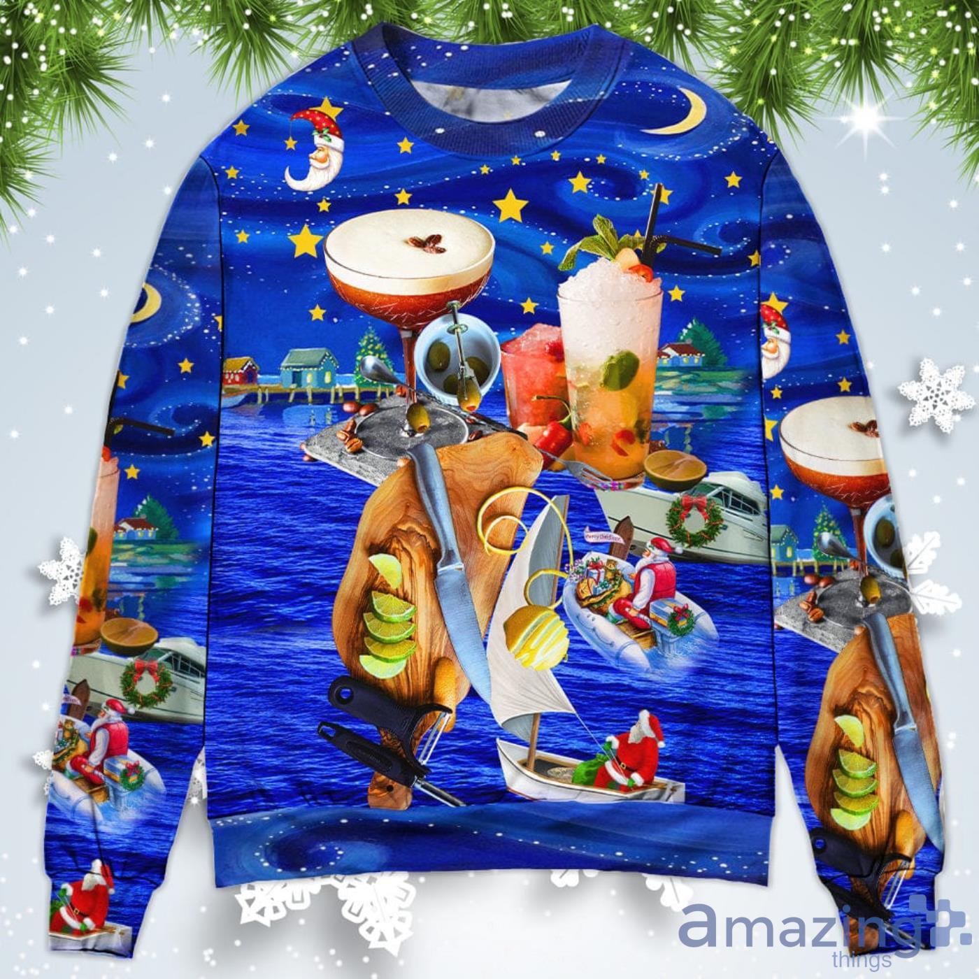 Cocktail Merry Christmas Sweatshirt Sweater Product Photo 1