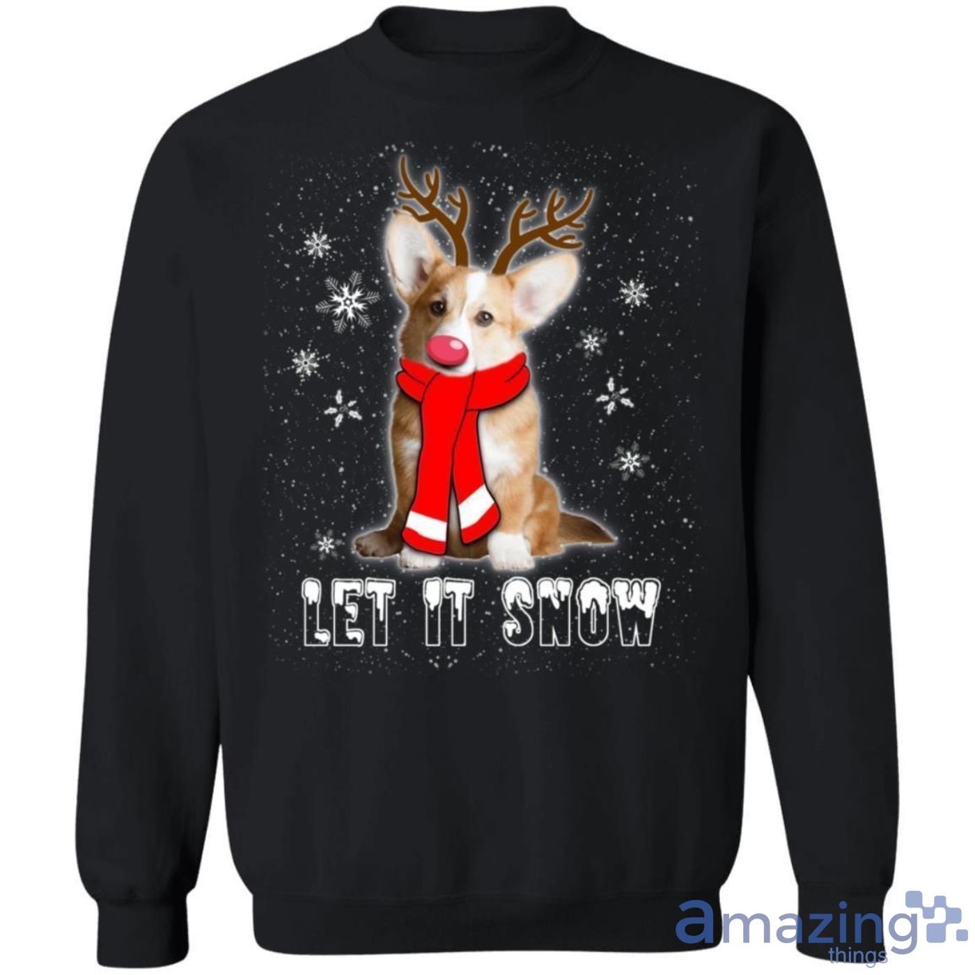 Corgi Reindeer Dog Christmas Sweater Let It Snow Christmas Sweatshirt Product Photo 1
