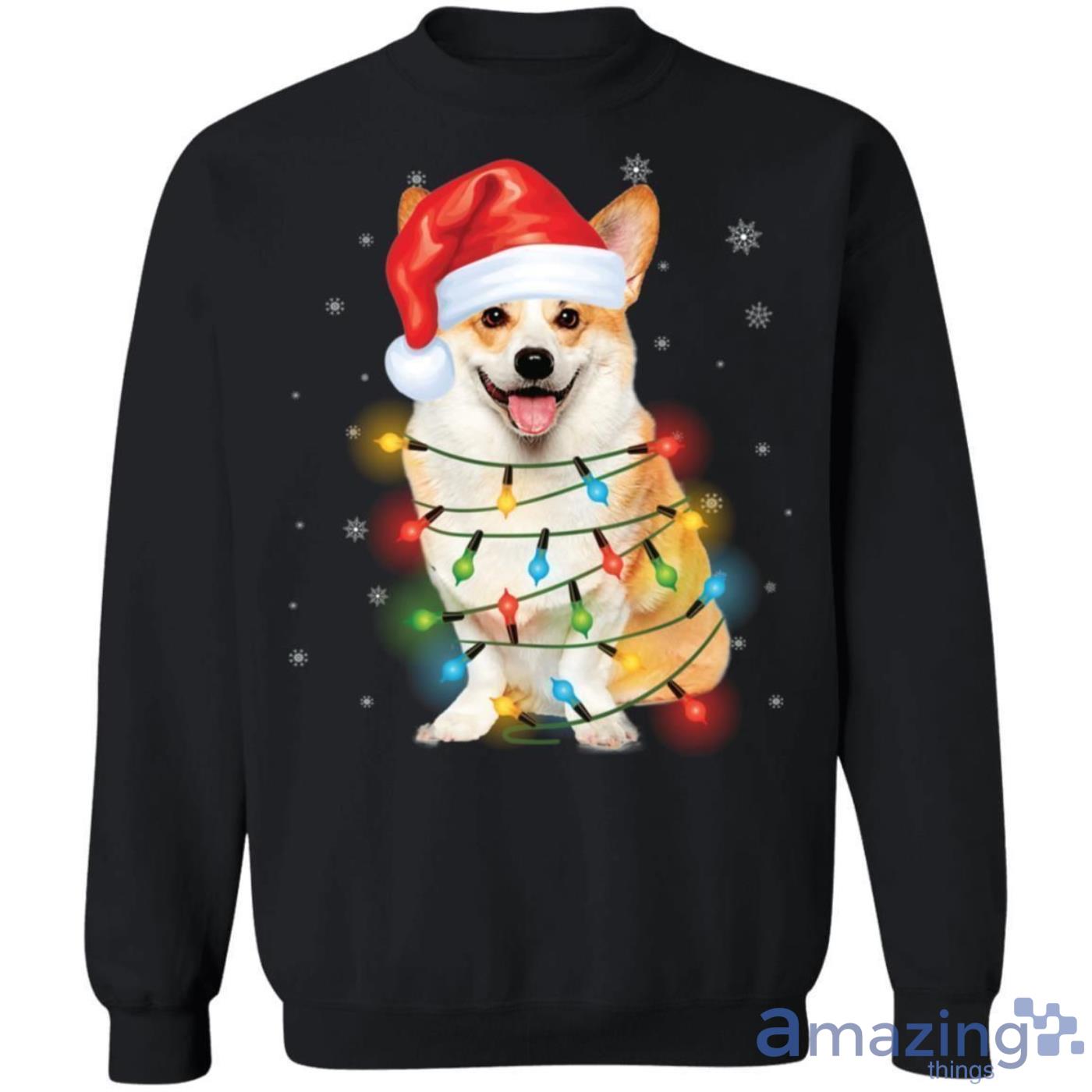 Corgi Santa Hat Dog Christmas Sweater Sweatshirt Product Photo 1