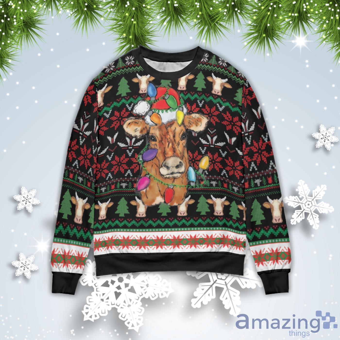 Cows Christmas Gift Ugly Christmas Sweater Product Photo 1