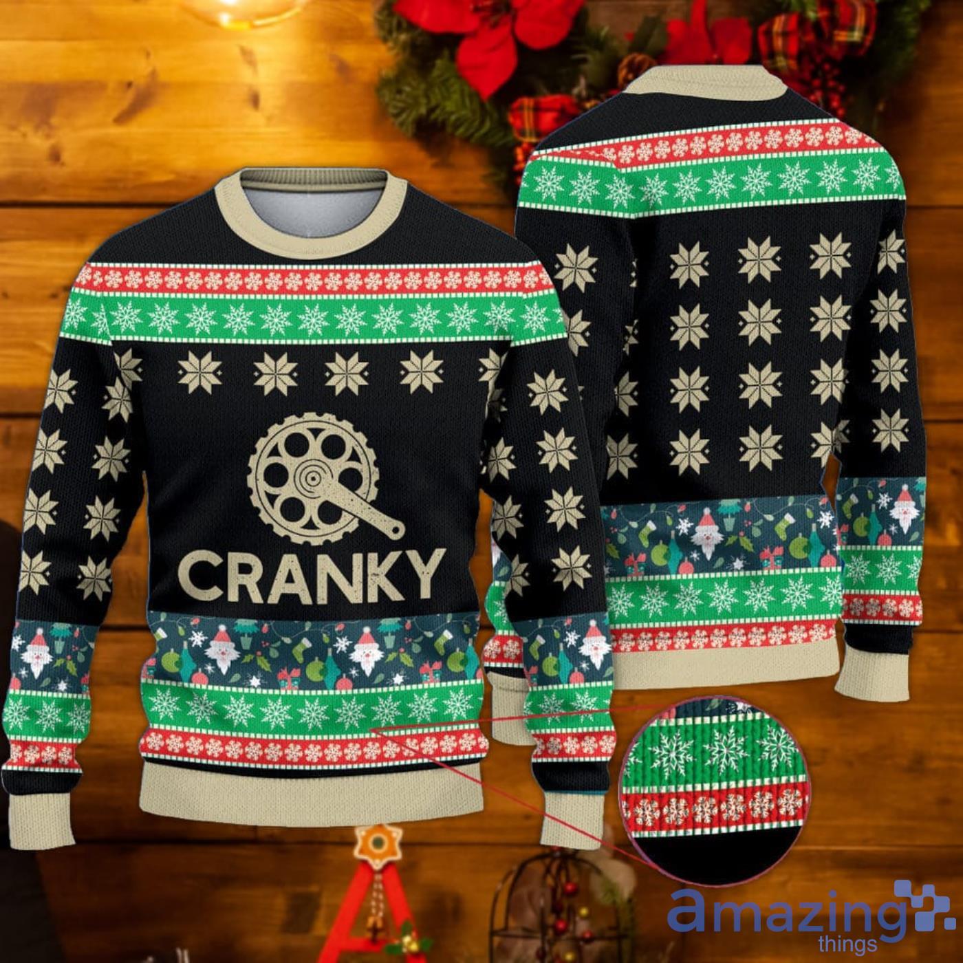 Cranky Sweater Funny Bicycle Lovers Ugly Christmas Sweater Product Photo 1