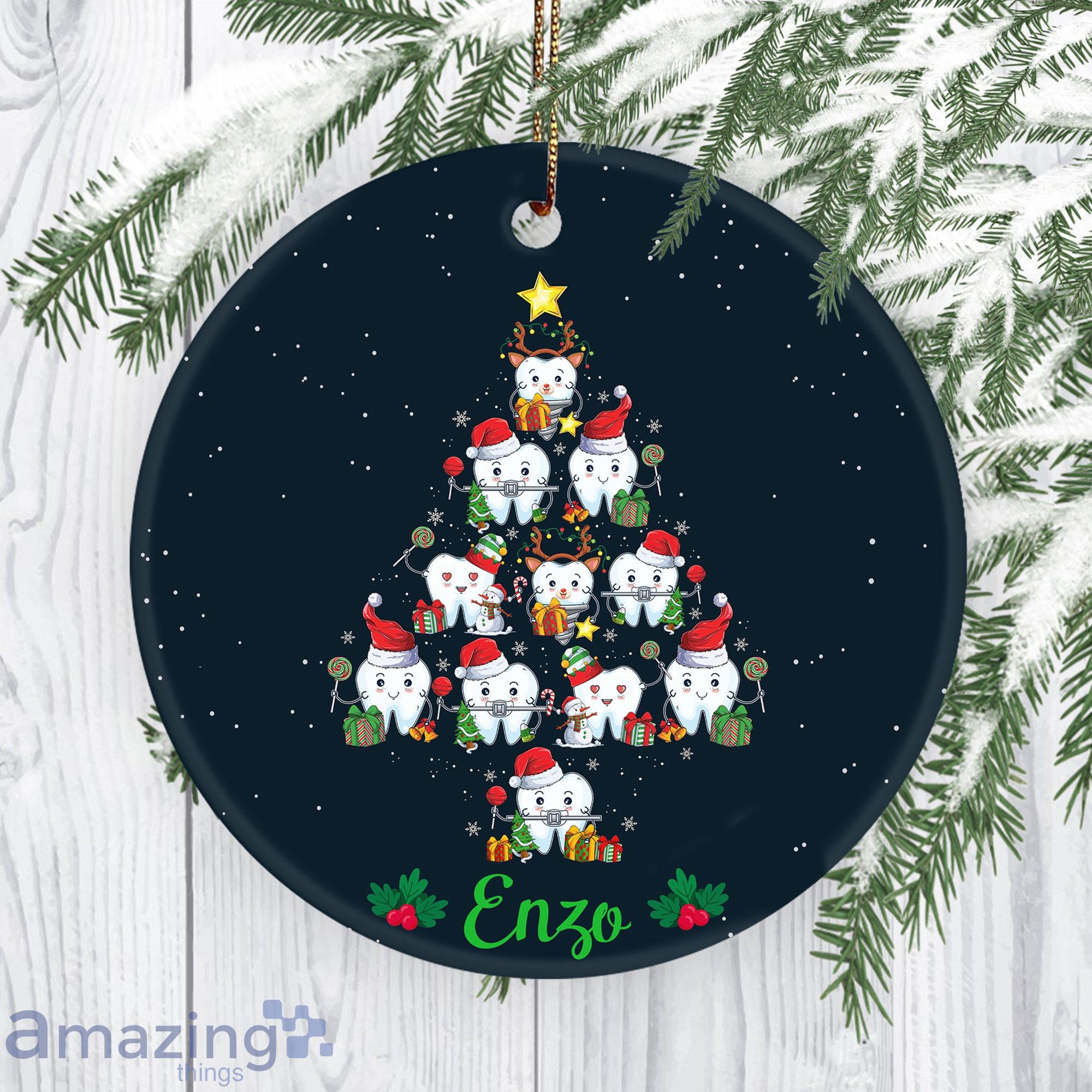 Custom Name Dental Christmas Tree Ornament Oh Dentistree Dentist Squad Xmas Holiday Product Photo 1