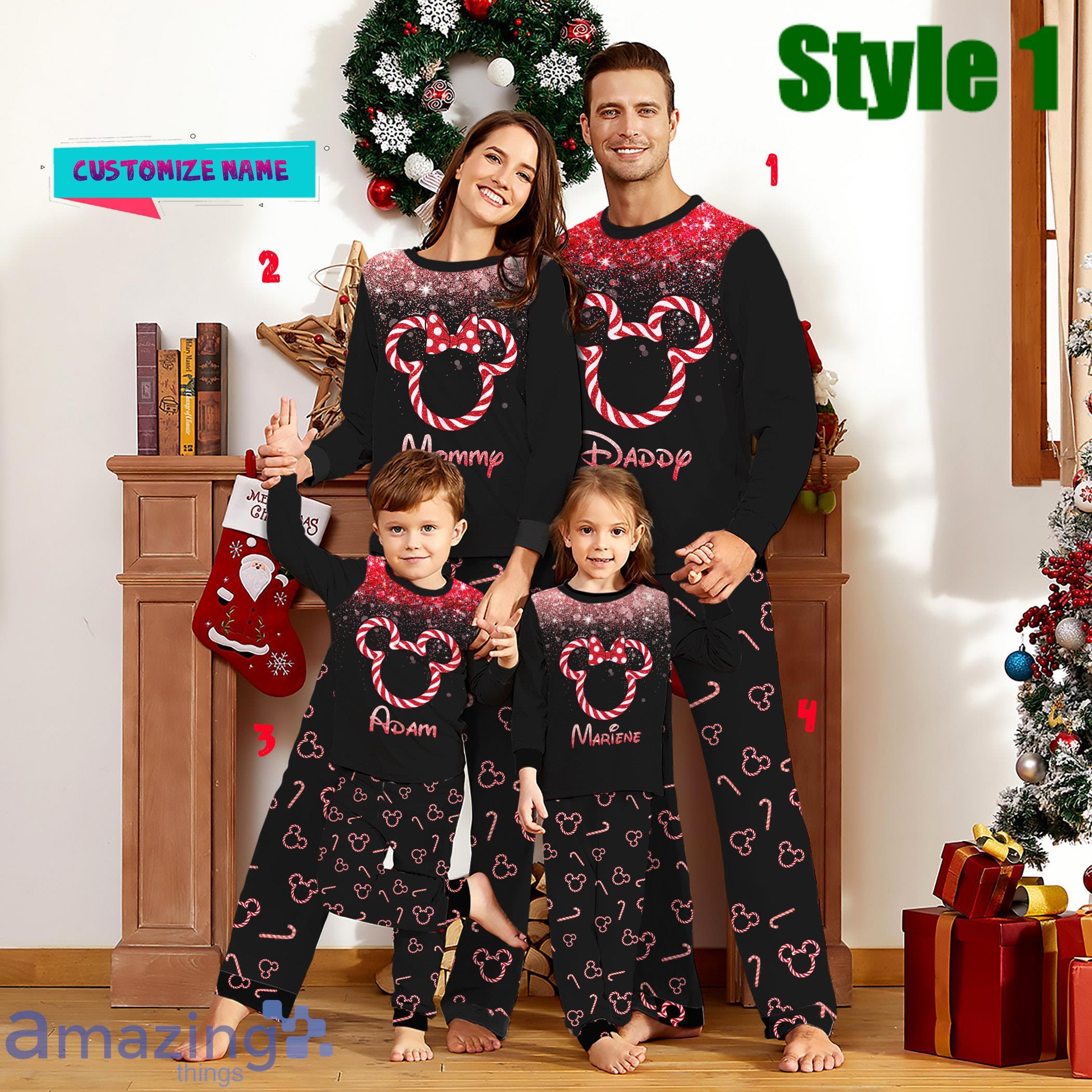 Custom Name Family Disney Christmas Pajamas  Mickey & Minnie Christmas Pajamas Set Product Photo 1