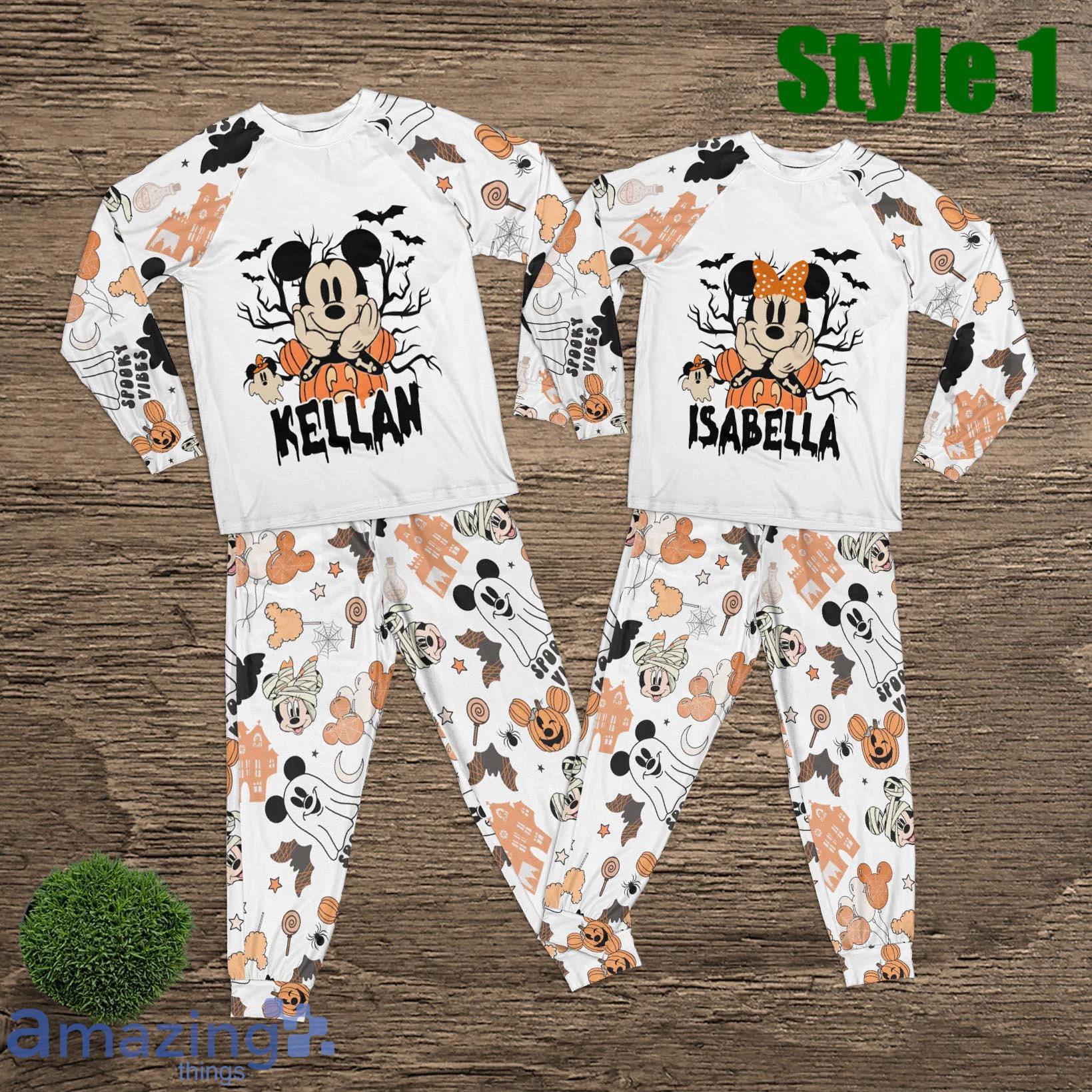 Custom Name Halloween Mickey Matching Family Pajamas Product Photo 1