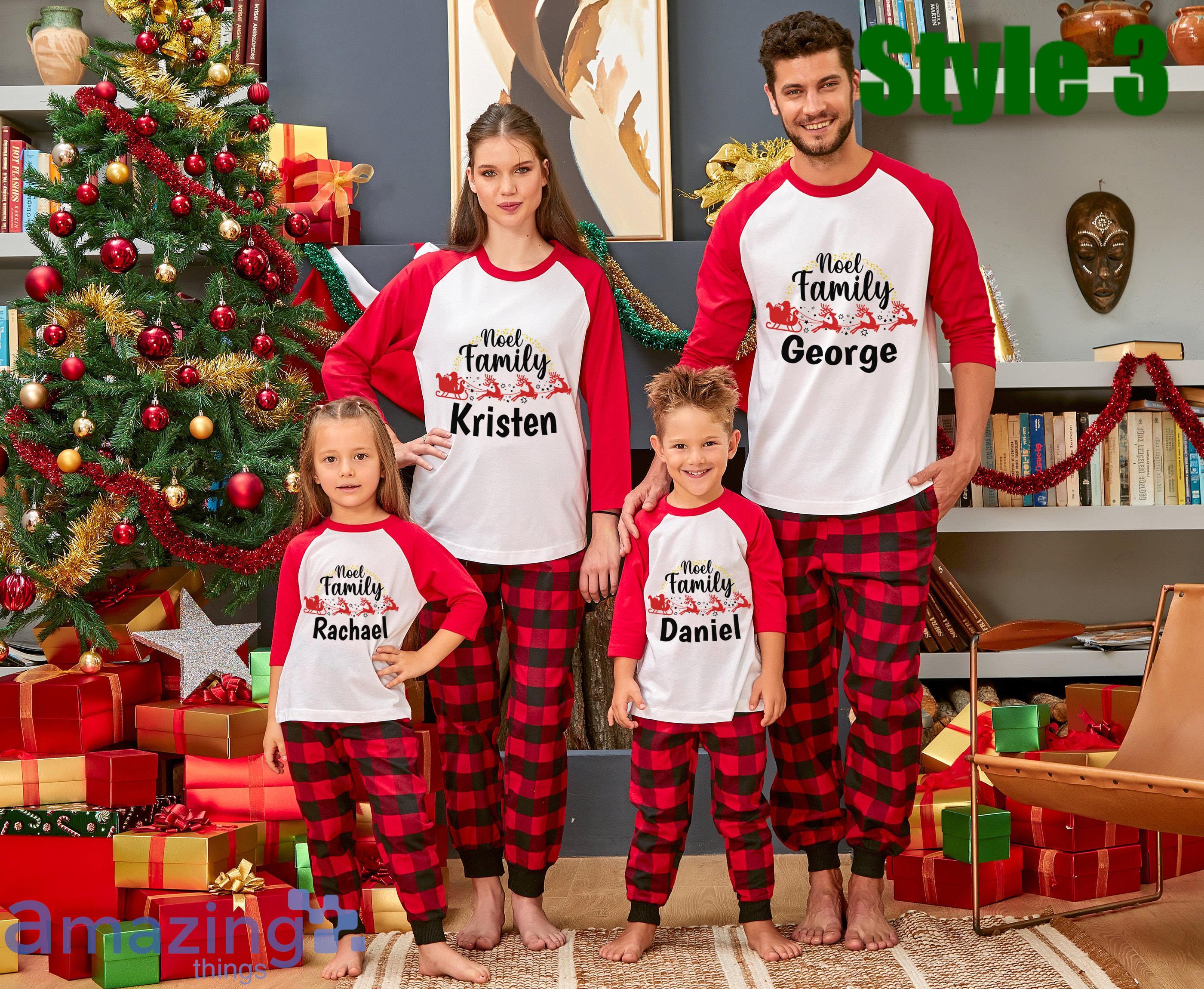 Custom Name Noel Family Christmas Matching Family Pajamas