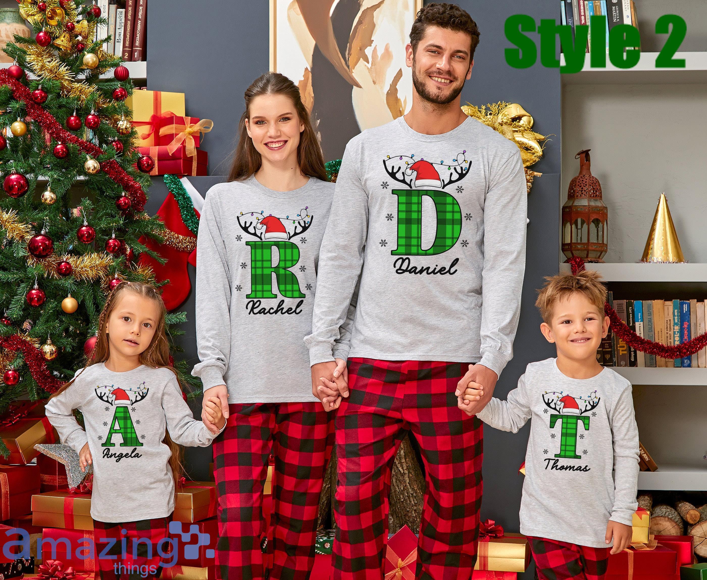 Custom Name  Reindeer Christmas Matching Family Pajamas Product Photo 2