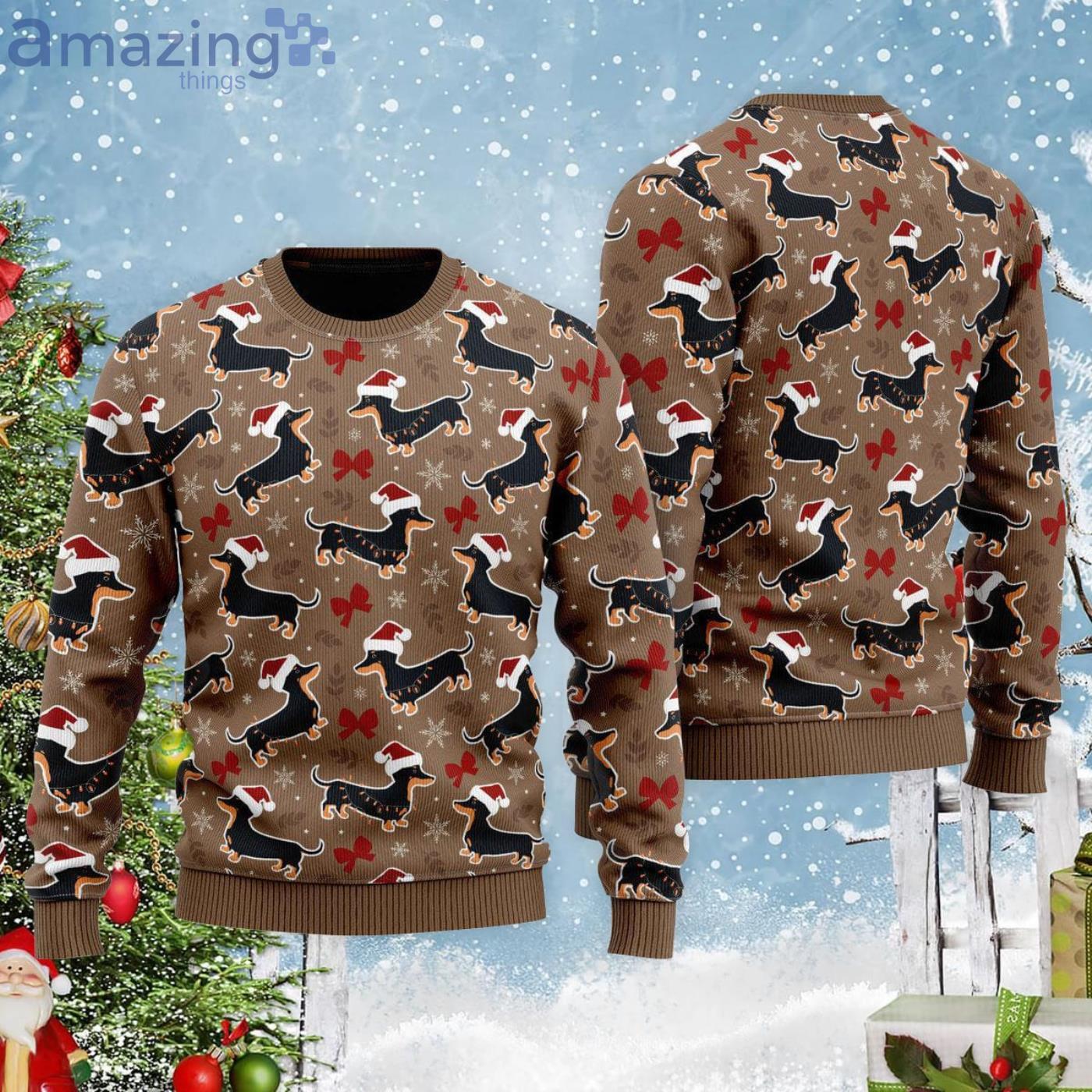 Dog Lover All I Want For Christmas Is A Dachshund Ugly Christmas Sweater Product Photo 1