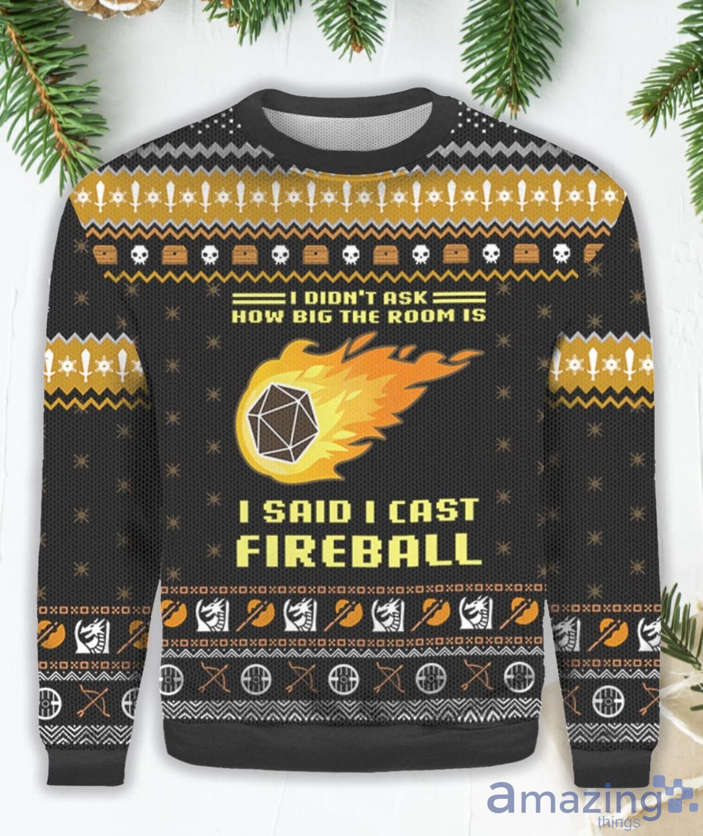 Dungeons And Dragons I Said I Cast Fireball Ugly Christmas Sweater Product Photo 1