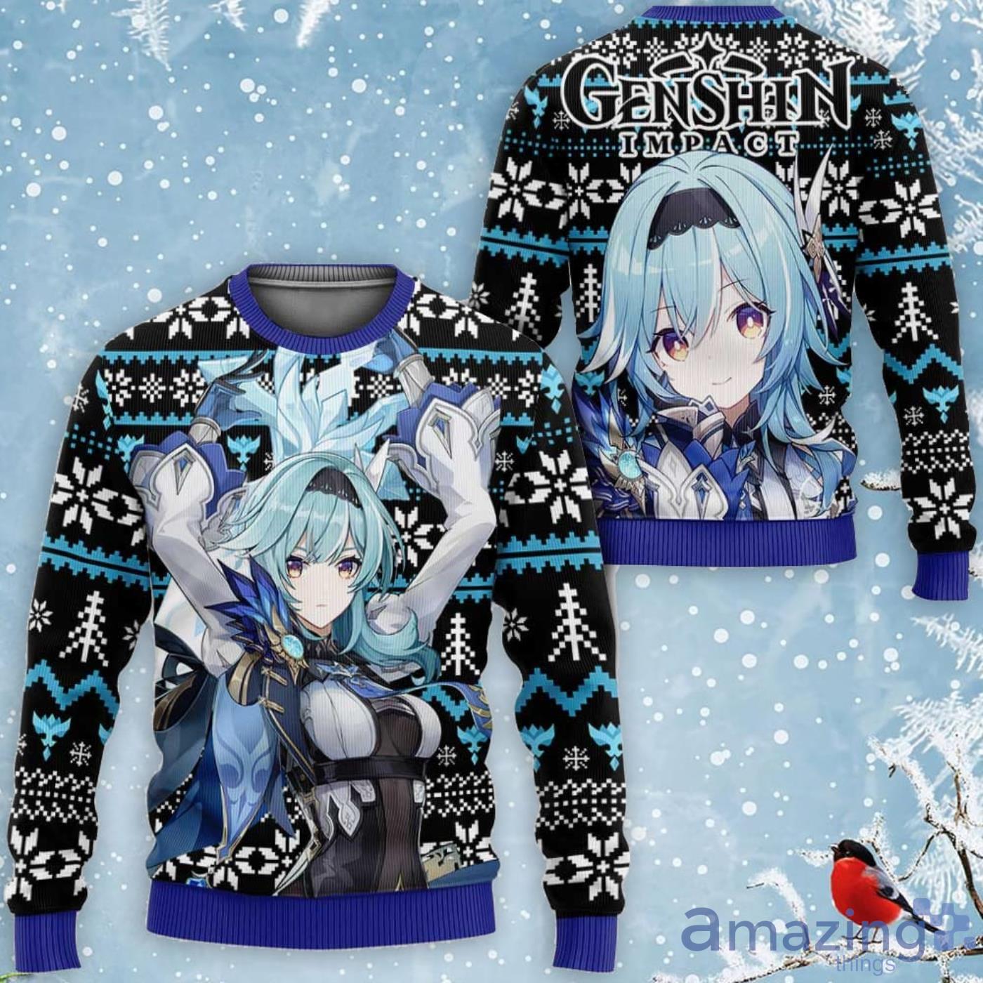 Eula Lawrence Custom Genshin Impact Anime Ugly Christmas Sweater Product Photo 1