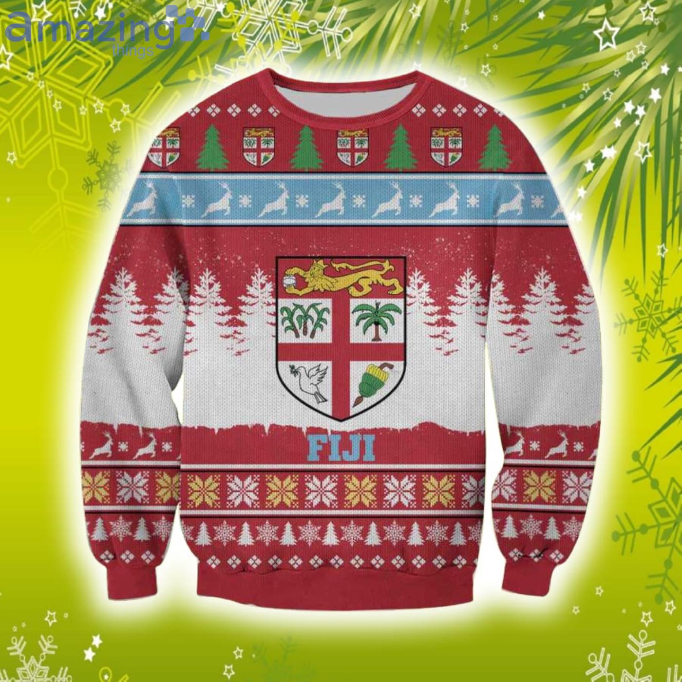 Fiji Island Country 3D Christmas Knitting Pattern Ugly Sweater Sweatshirt Product Photo 1
