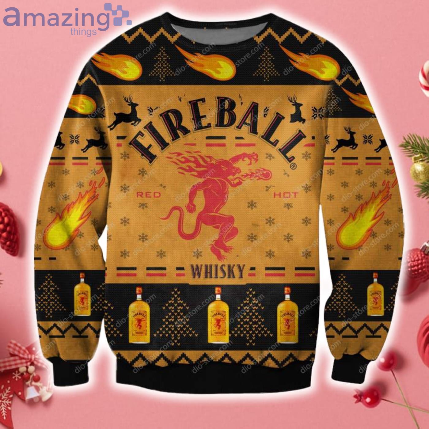 Fireball Cinnamon 3D Christmas Knitting Pattern Ugly Sweater Sweatshirt Product Photo 1 Fireball Cinnamon 3D Christmas Knitting Pattern Ugly Sweater Sweatshirt Product Photo 1
