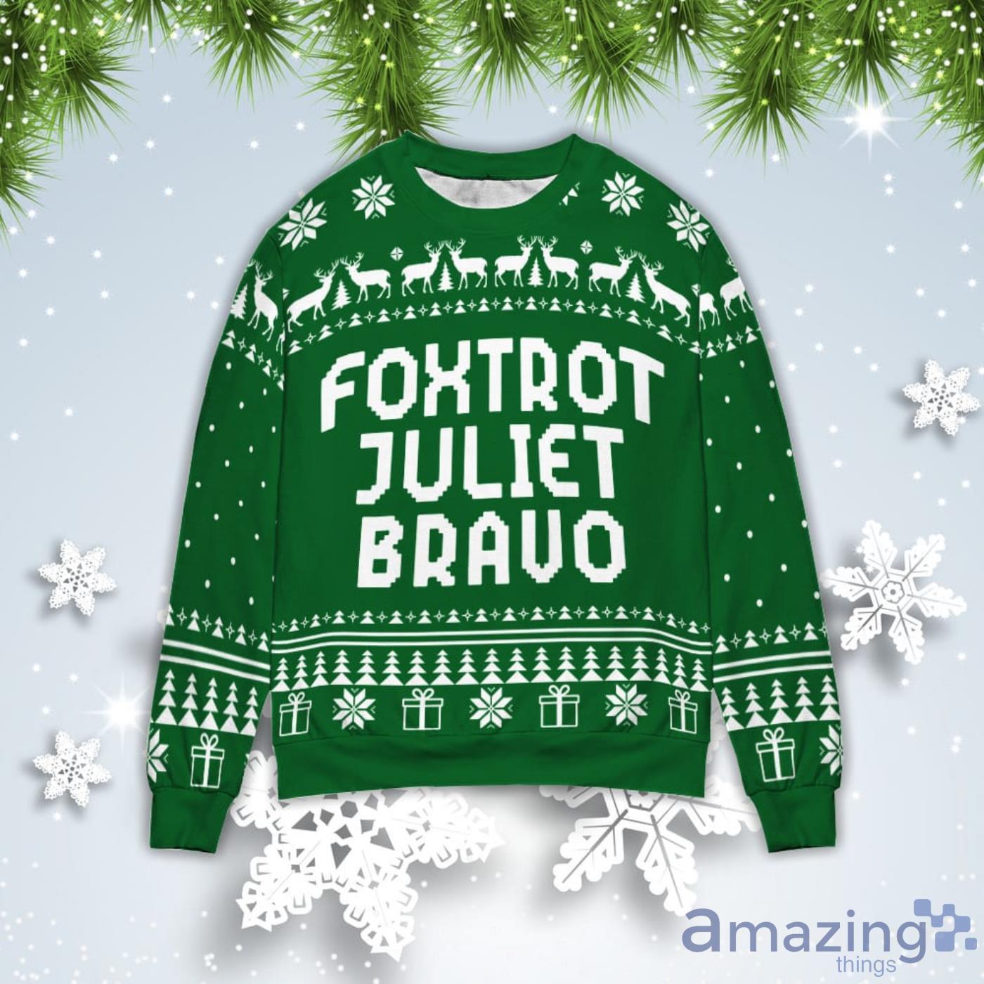 FJB Foxtrot Juliet Bravo Christmas Gift Ugly Christmas Sweater Product Photo 1
