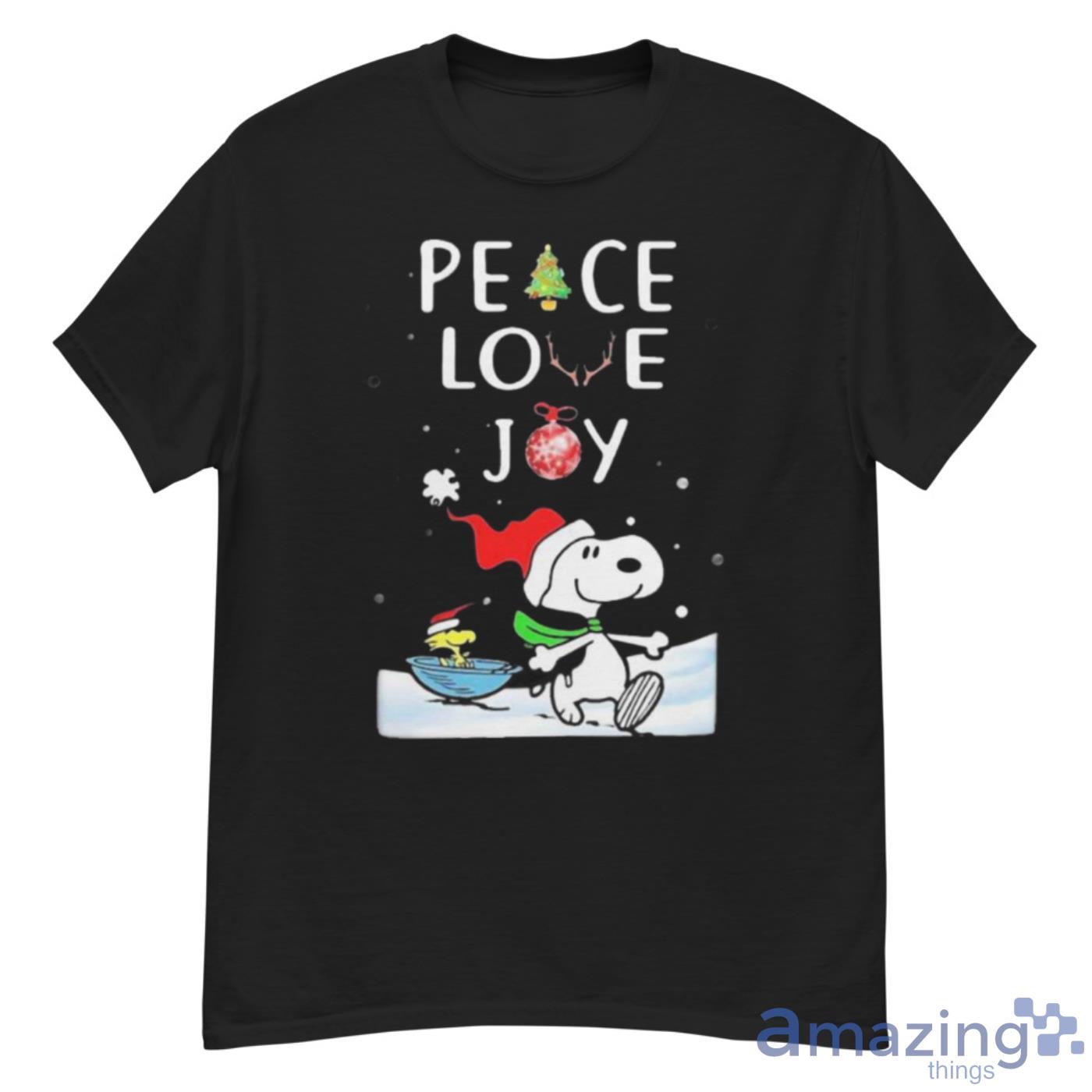 Funny Merry Christmas Peanuts Snoopy Peace Love Joy Shirt - G500 Men’s Classic T-Shirt