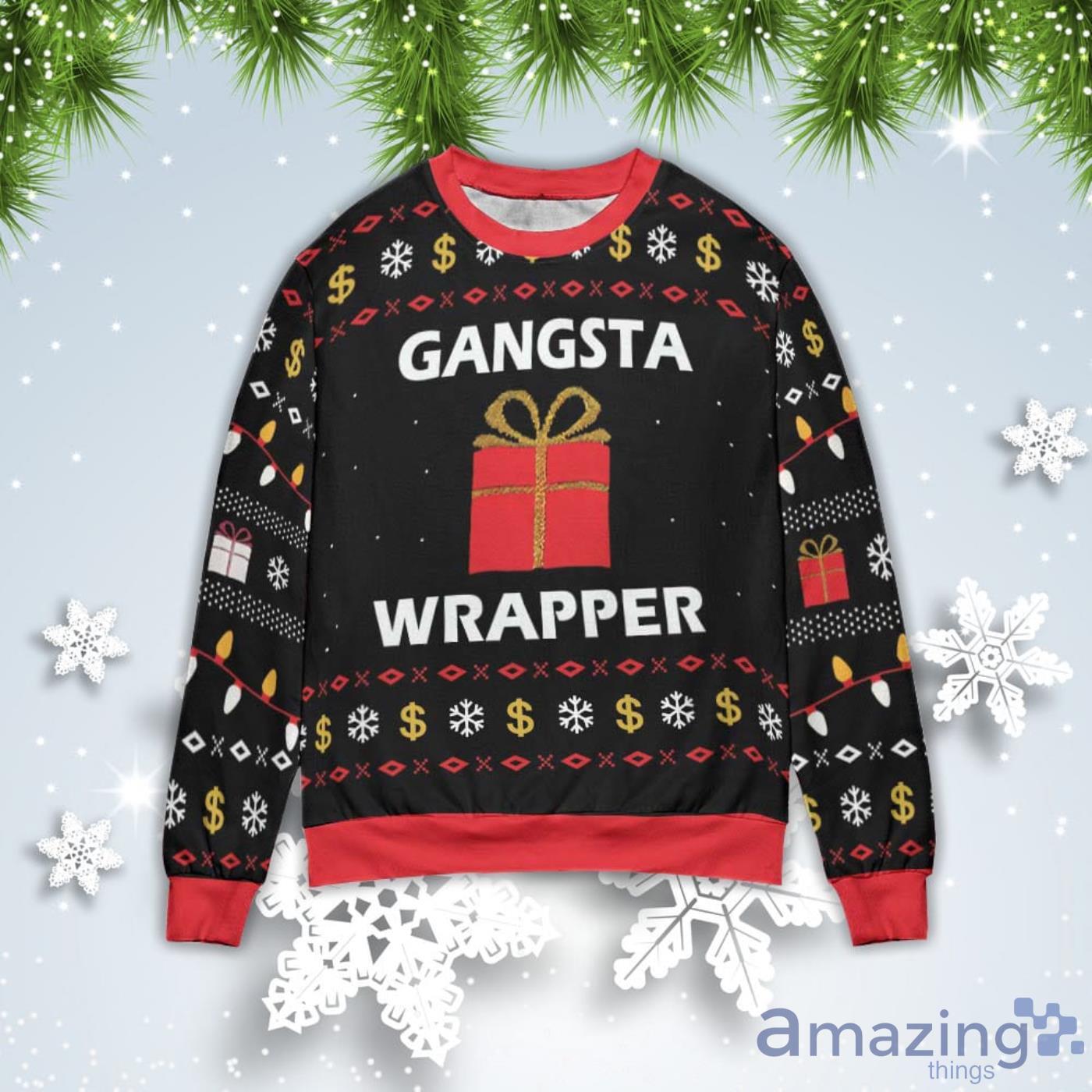 Gangsta Warpper Christmas Gift Ugly Christmas Sweater Product Photo 1