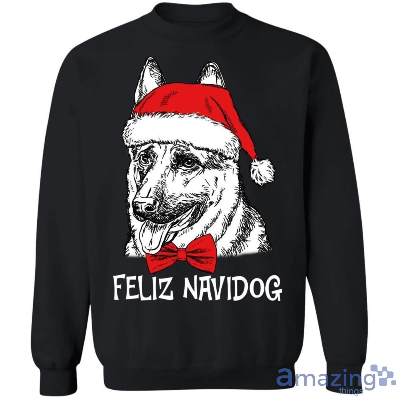 German Shepherd Feliz Navidog Dog Christmas Sweater Sweatshirt Christmas Gifts Product Photo 1