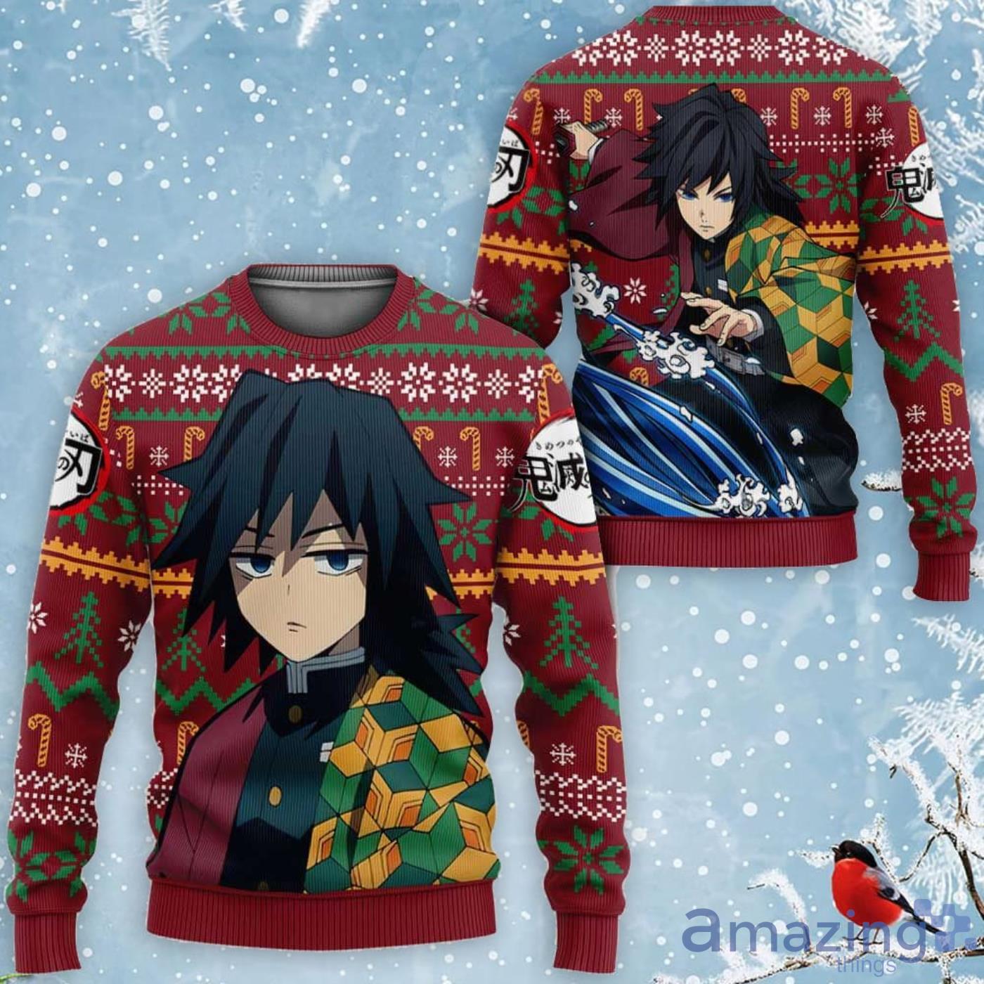 Giyuu Custom Anime Kimetsu Ugly Christmas Sweater Product Photo 1