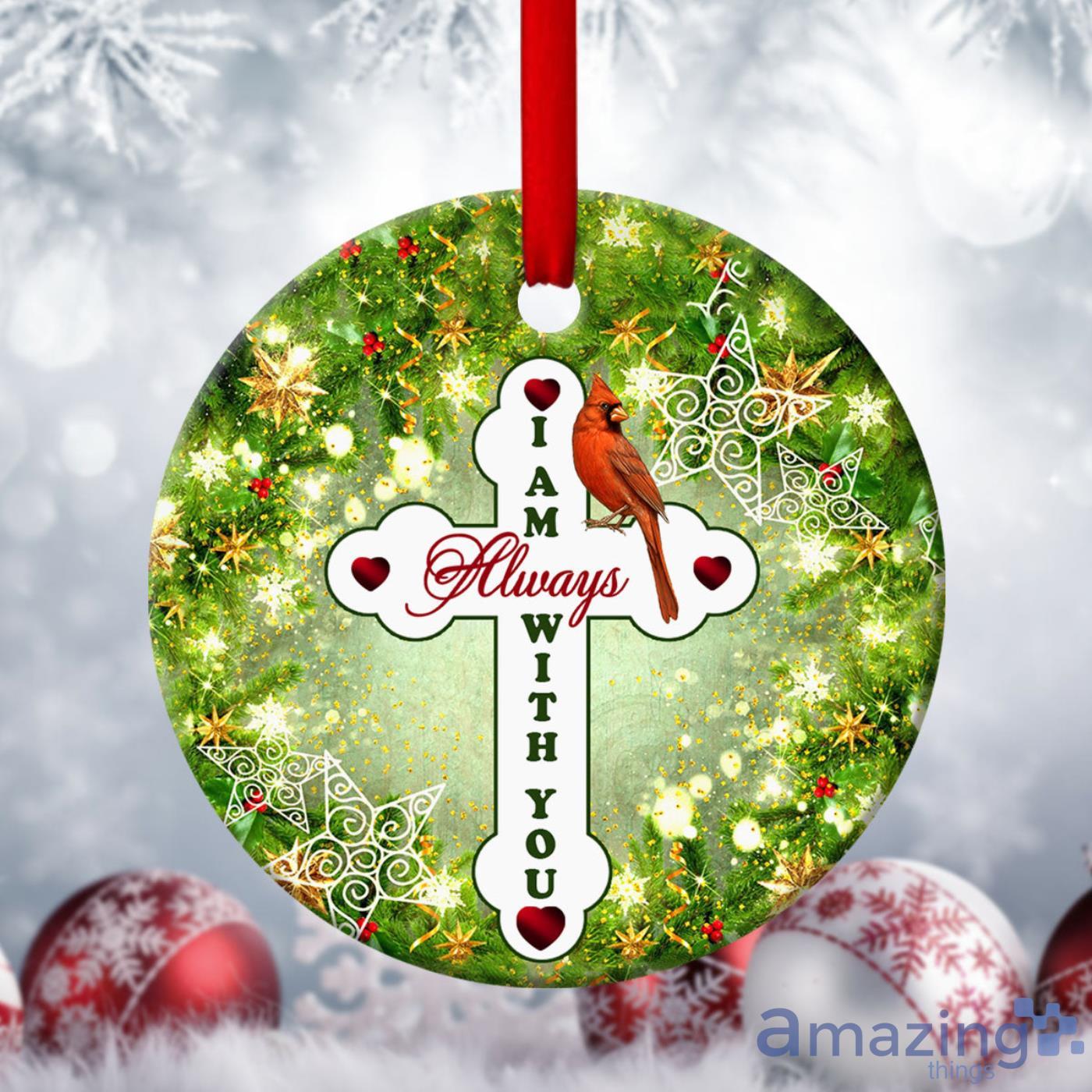 God Is Always Beside You Christmas Ceramic Ornament Product Photo 1