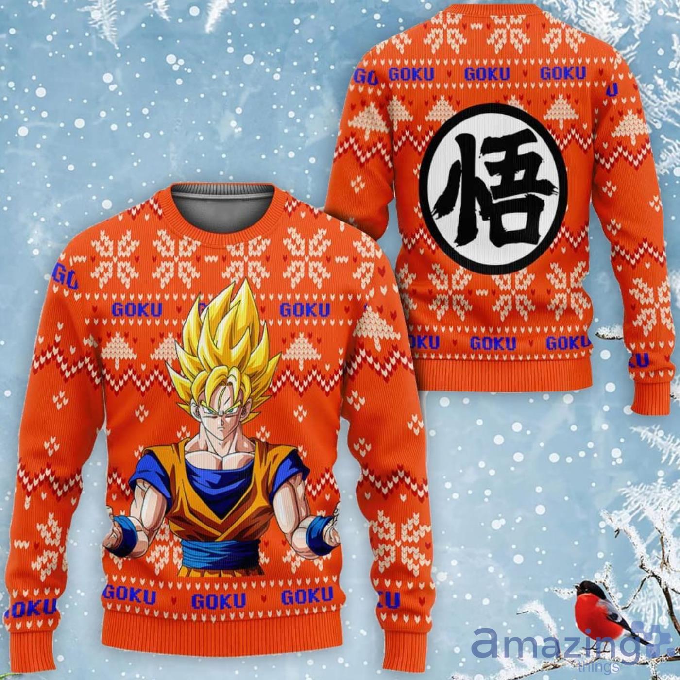 Goku Super Saiyan Custom Anime Dragon Ball Ugly Christmas Sweater Product Photo 1