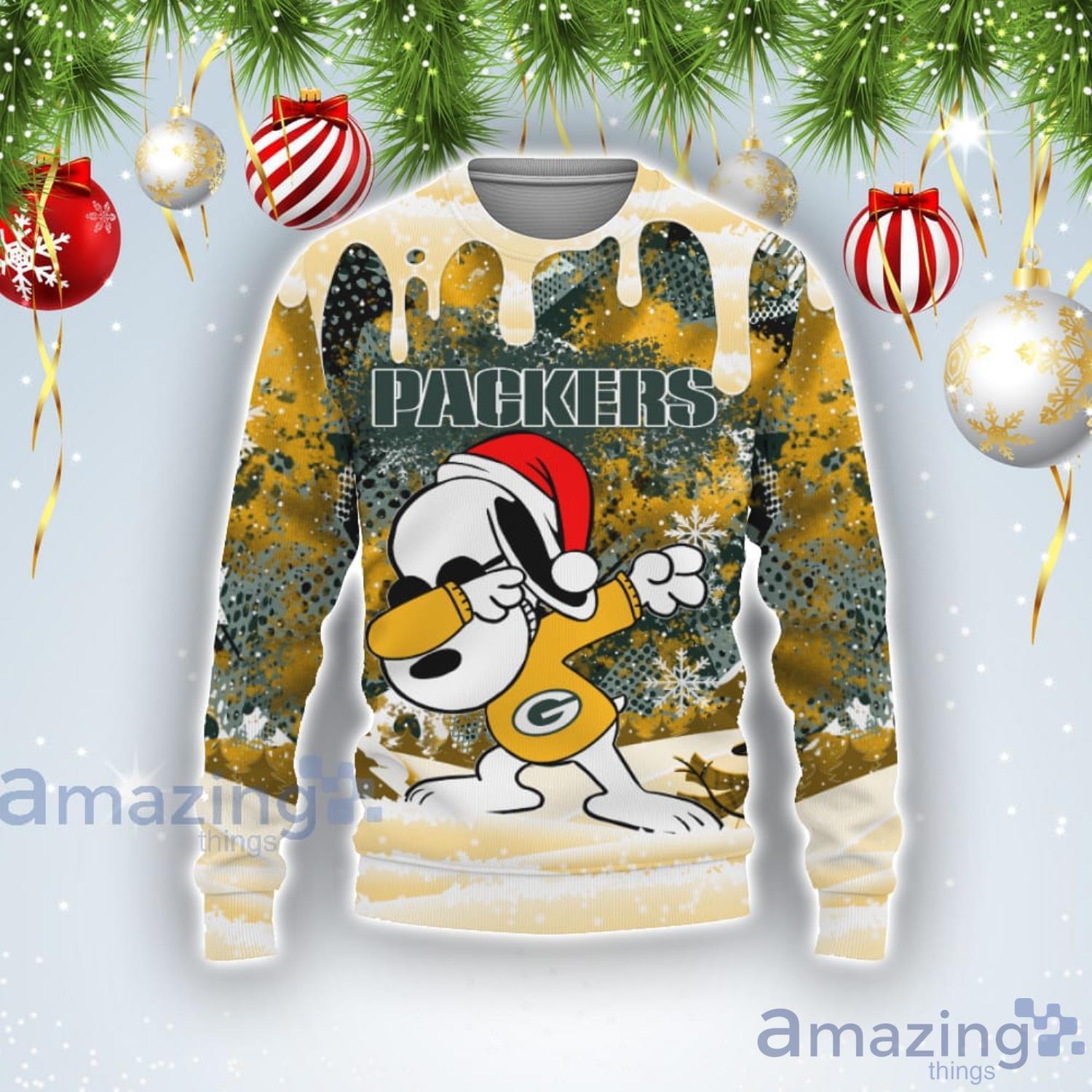 Green Bay Packers Snoopy Dabbing 3D Ugly Christmas Sweater - USALast