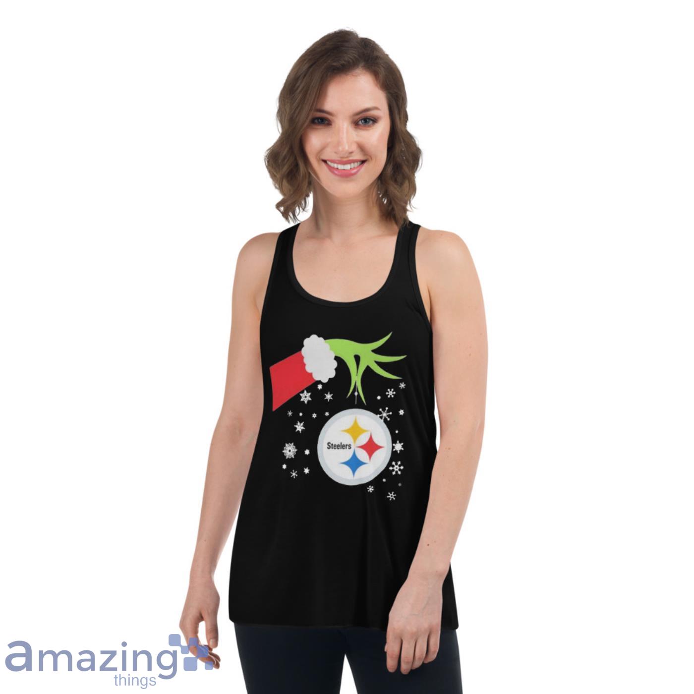 Grinch Hand Pittsburgh Steelers Holding Merry Christmas Shirt