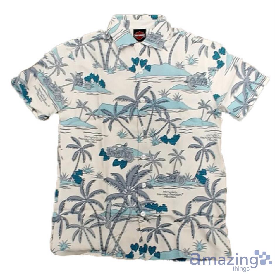 Harley-Davidson Island Pattern All Over Print Hawaiian Shirt Product Photo 1