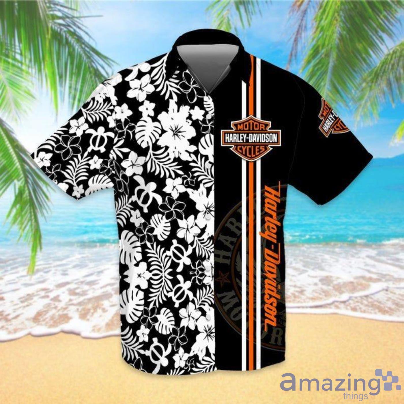 Harley-Davidson Tropical Pattern Frint Short Sleeves Hawaiian Shirt Product Photo 1