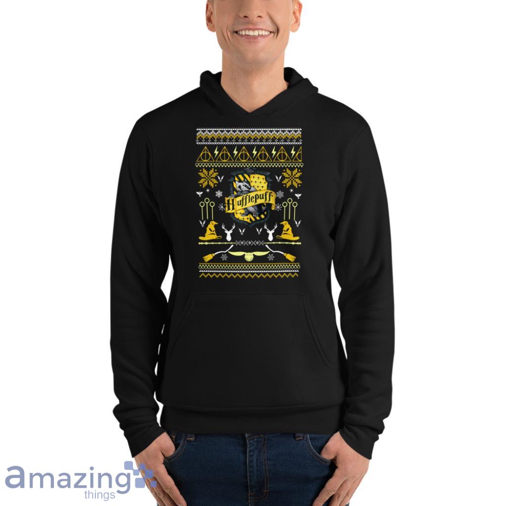 Harry Potter Hufflepuff Ugly Christmas Shirt image Harry Potter Hufflepuff Ugly Christmas Shirt - Unisex Fleece Pullover Hoodie