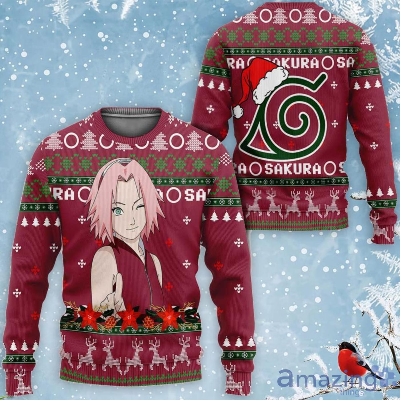 Haruno Sakura Custom Naruto Anime Ugly Christmas Sweater Product Photo 1