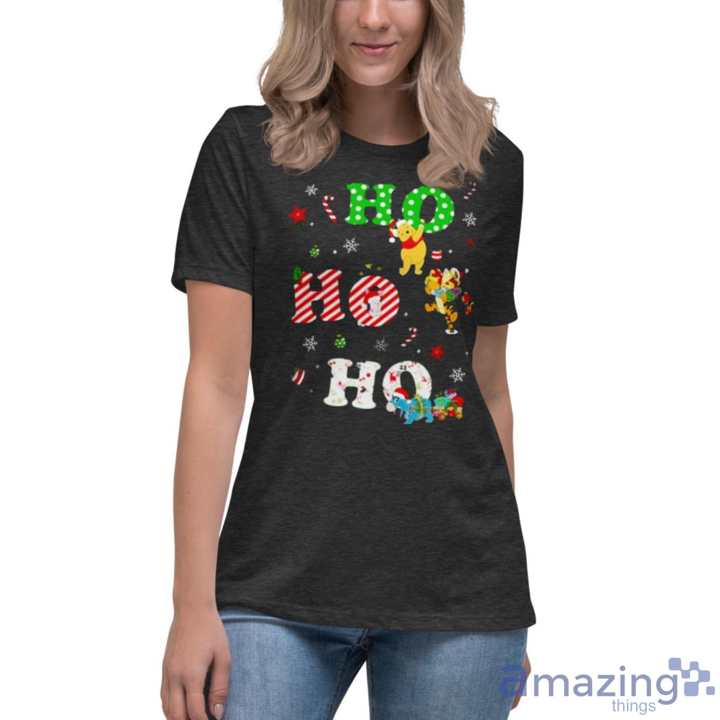 Ho Ho Ho Pooh And Friends Christmas Shirt image Ho Ho Ho Pooh And Friends Christmas Shirt - Womens Relaxed Short Sleeve Jersey Tee-1