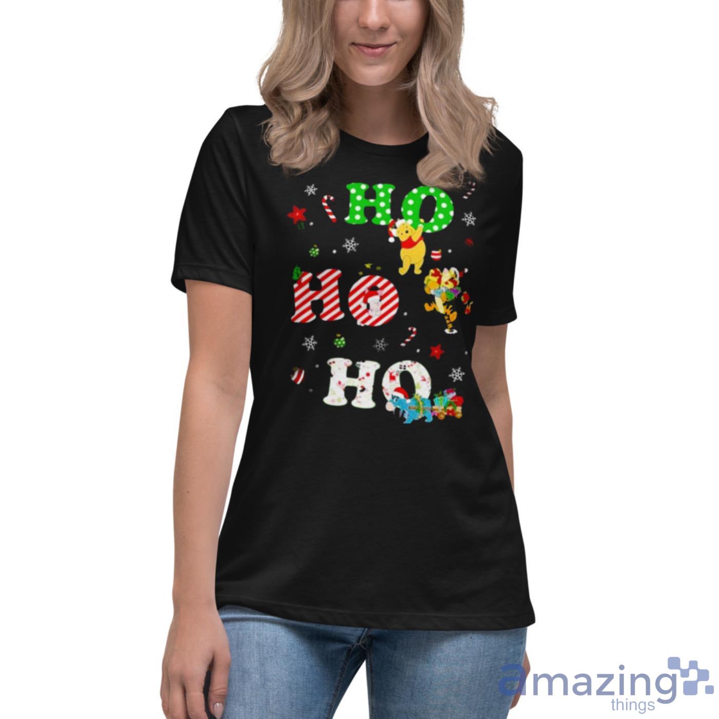 Ho Ho Ho Pooh And Friends Christmas Shirt image Ho Ho Ho Pooh And Friends Christmas Shirt - Womens Relaxed Short Sleeve Jersey Tee
