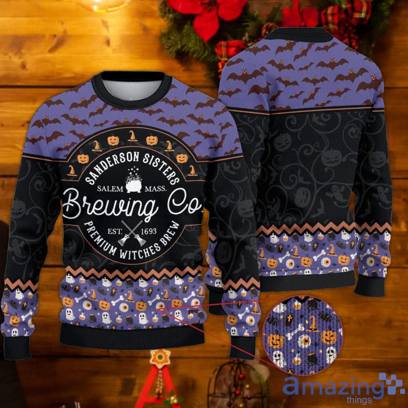 Hocus Pocus Brewing Co Sweater Sanderson Sisters Brewing Co Sweater Halloween Sweater Product Photo 1