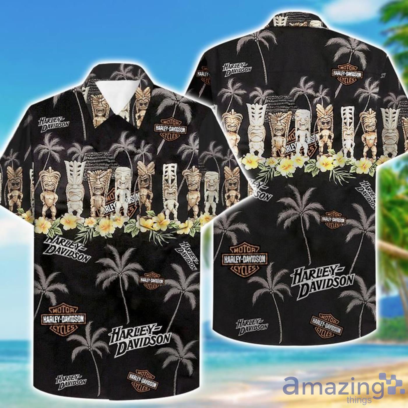 Hottrend Harley-Davidson Tropical Pattern Hawaiian Shirt Product Photo 1