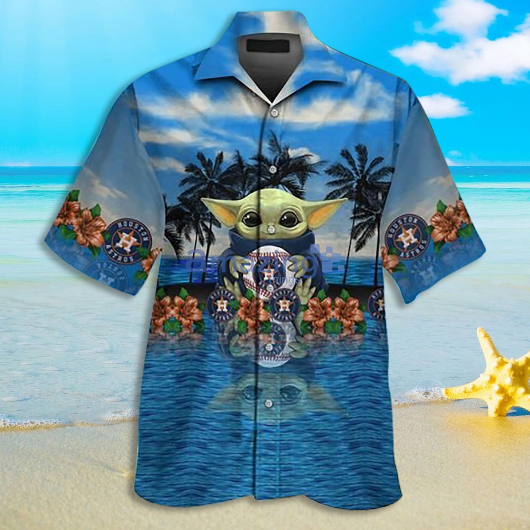 Houston Astros And Baby Yoda Summer Beach Hawaiian Shirt Product Photo 1