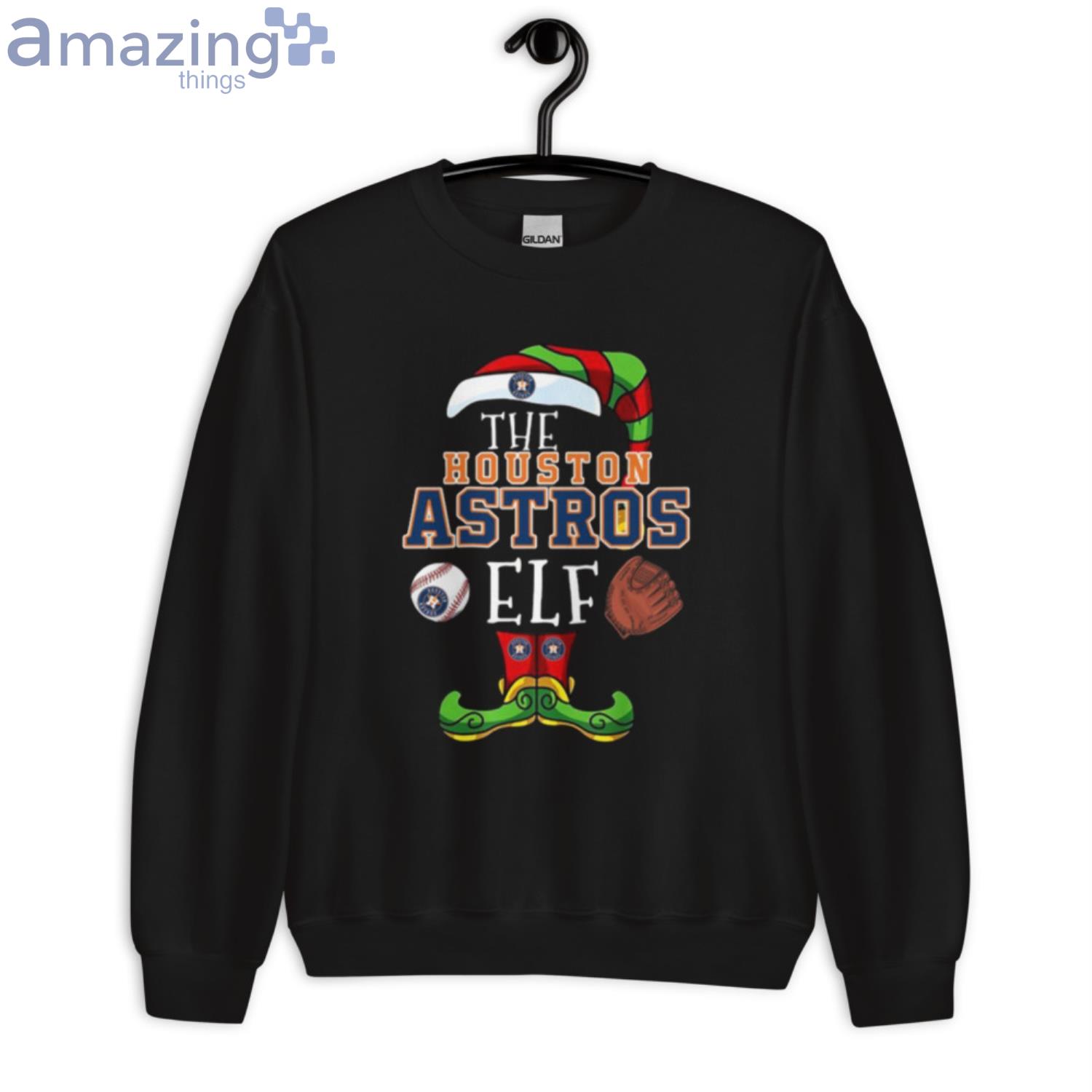 Houston Astros Christmas ELF Funny MLB Women's V-Neck T-Shirt