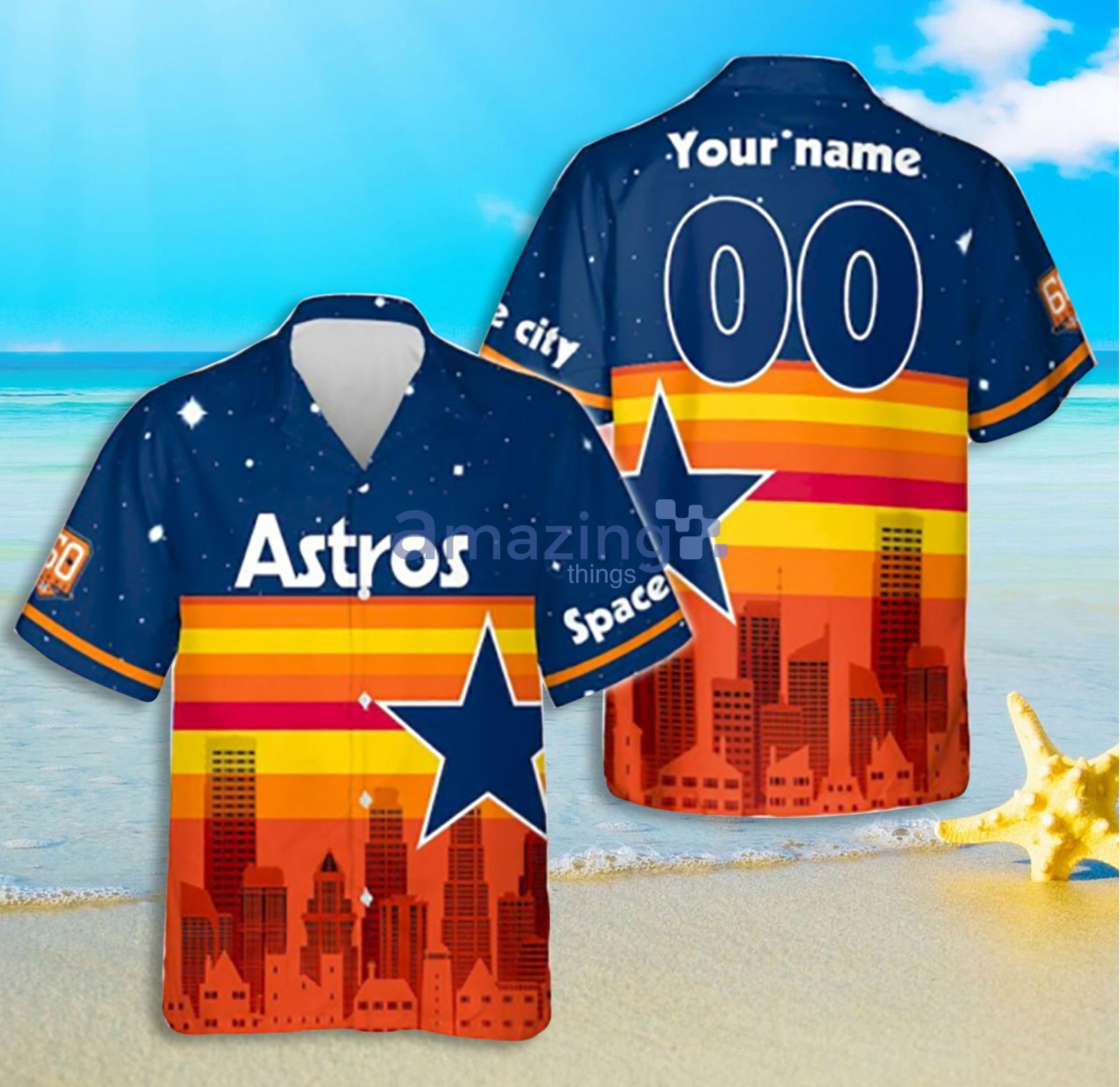 Houston Astros City Custom Name And Number Short Sleeves Hawaiian Shirt Product Photo 1