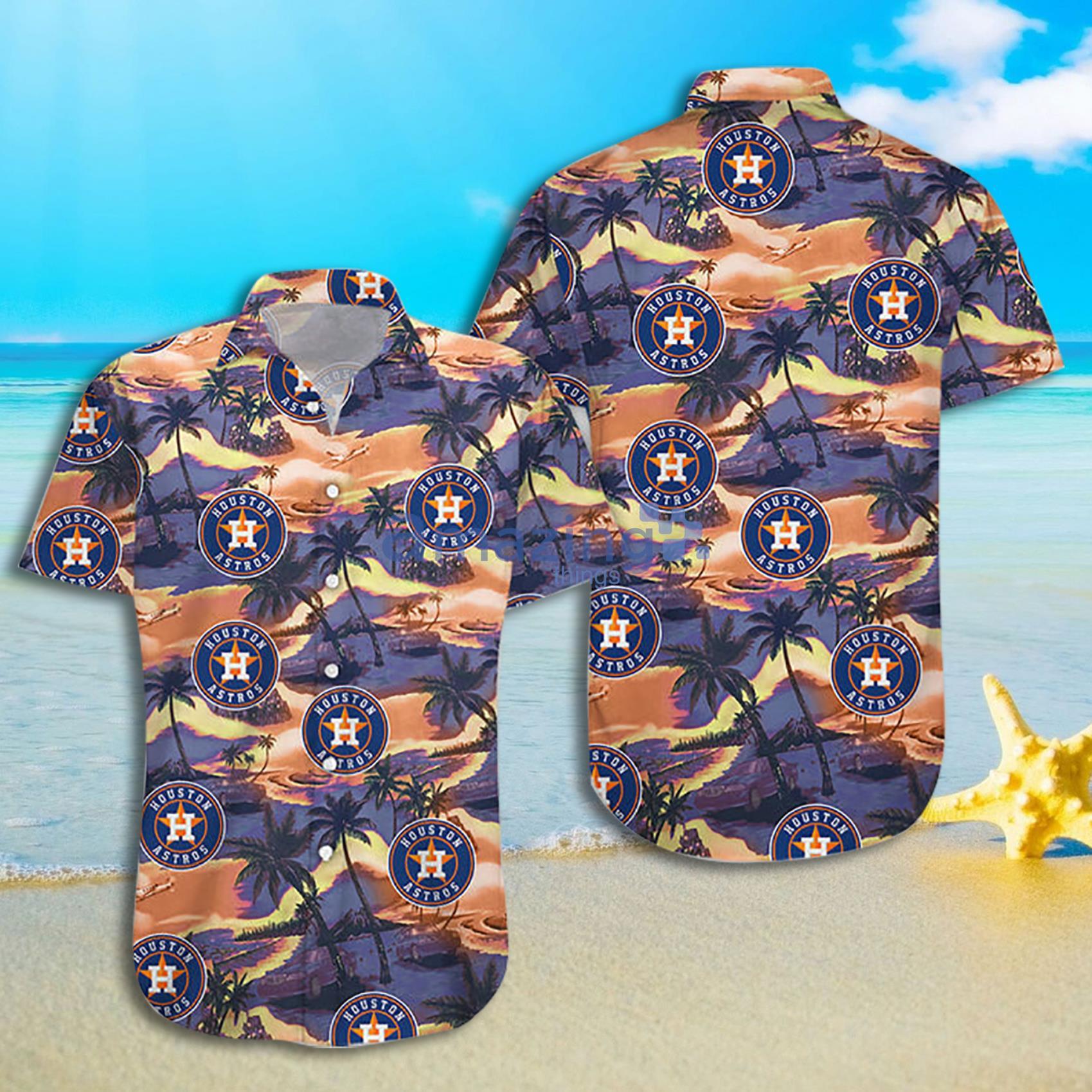 Houston Astros Island Palm Tree Full Print Hawaiian Shirt