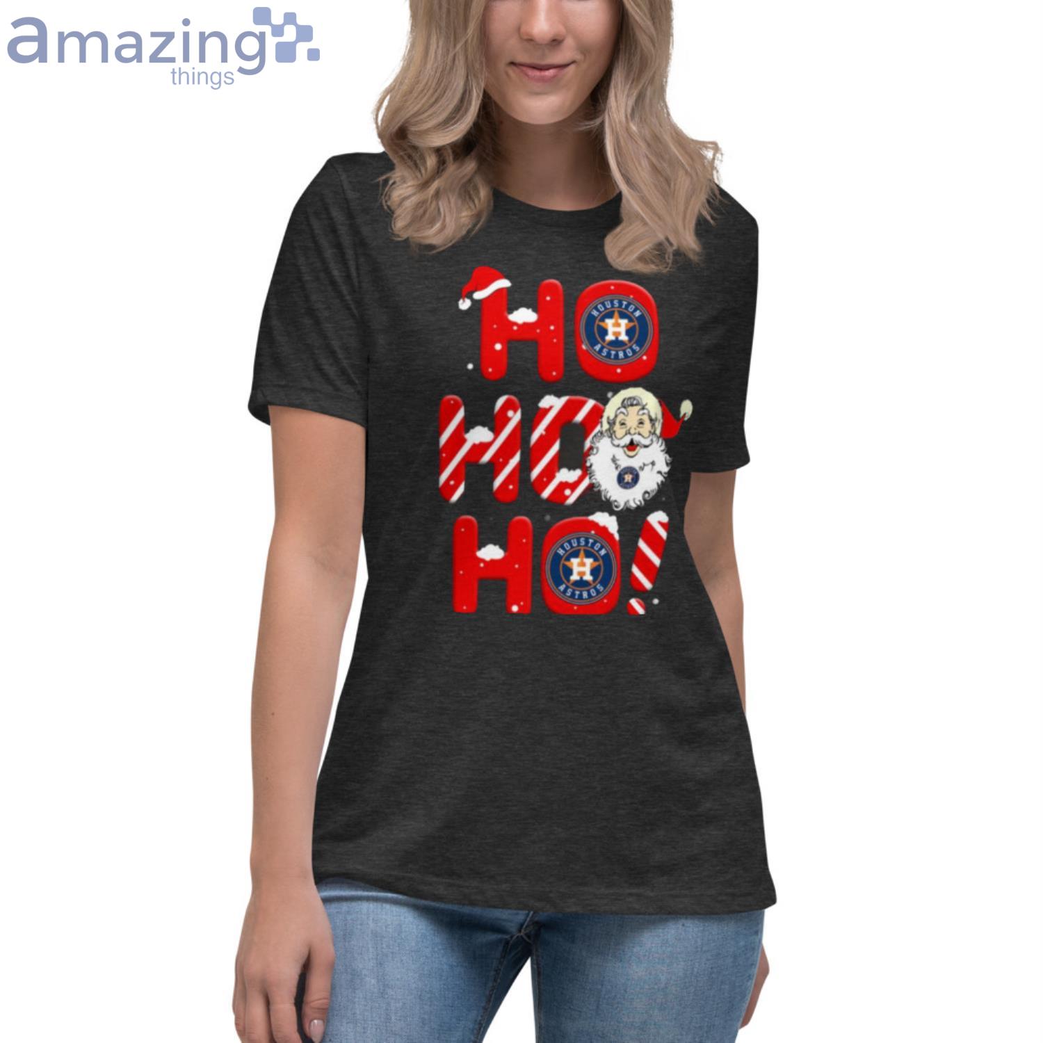 Houston Astros MLB Baseball Ho Ho Ho Santa Claus Merry Christmas Shirt  Women's T-Shirt